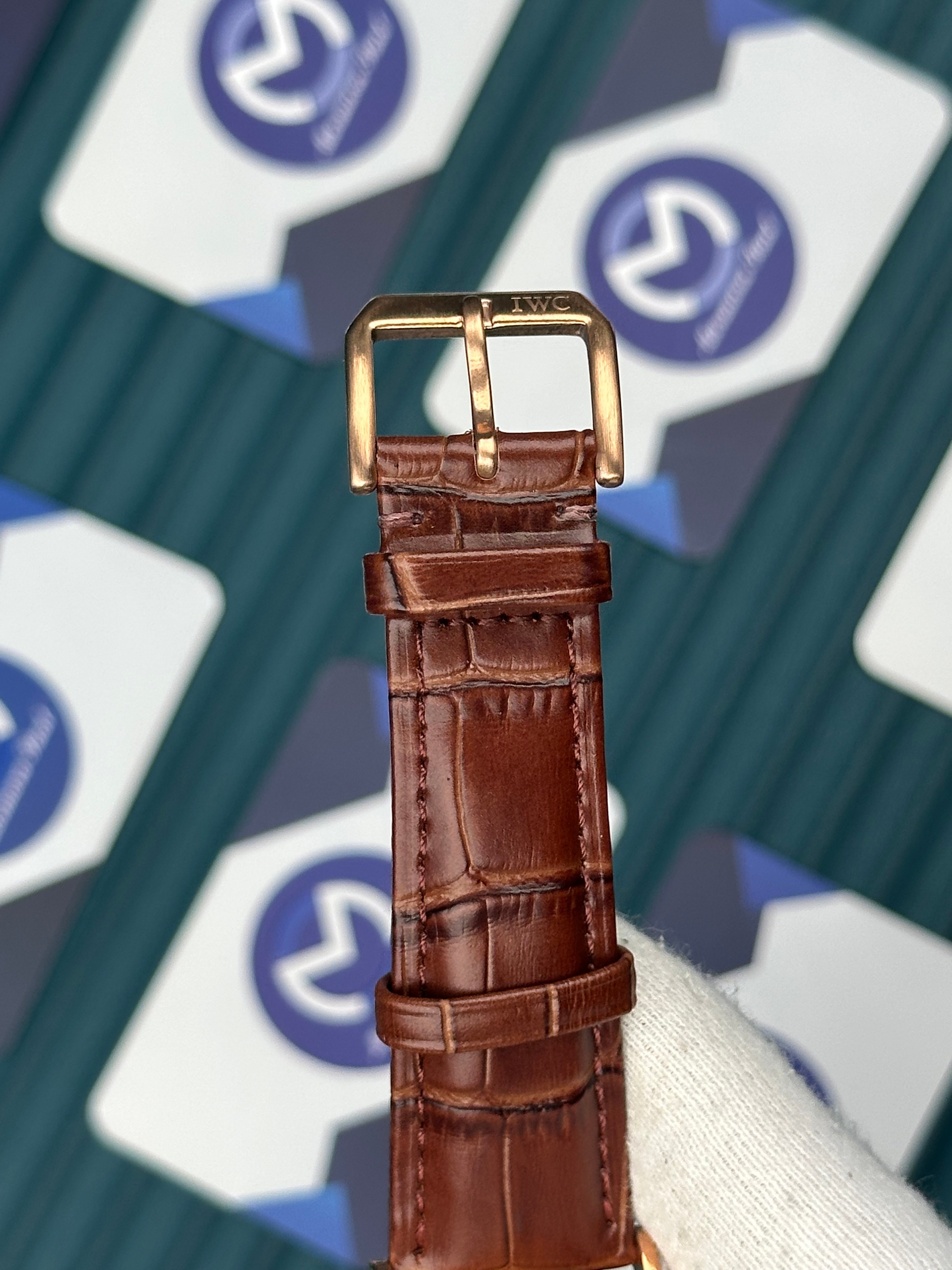 IWC Schaffhausen Moon Brown Leather Cord White Dial