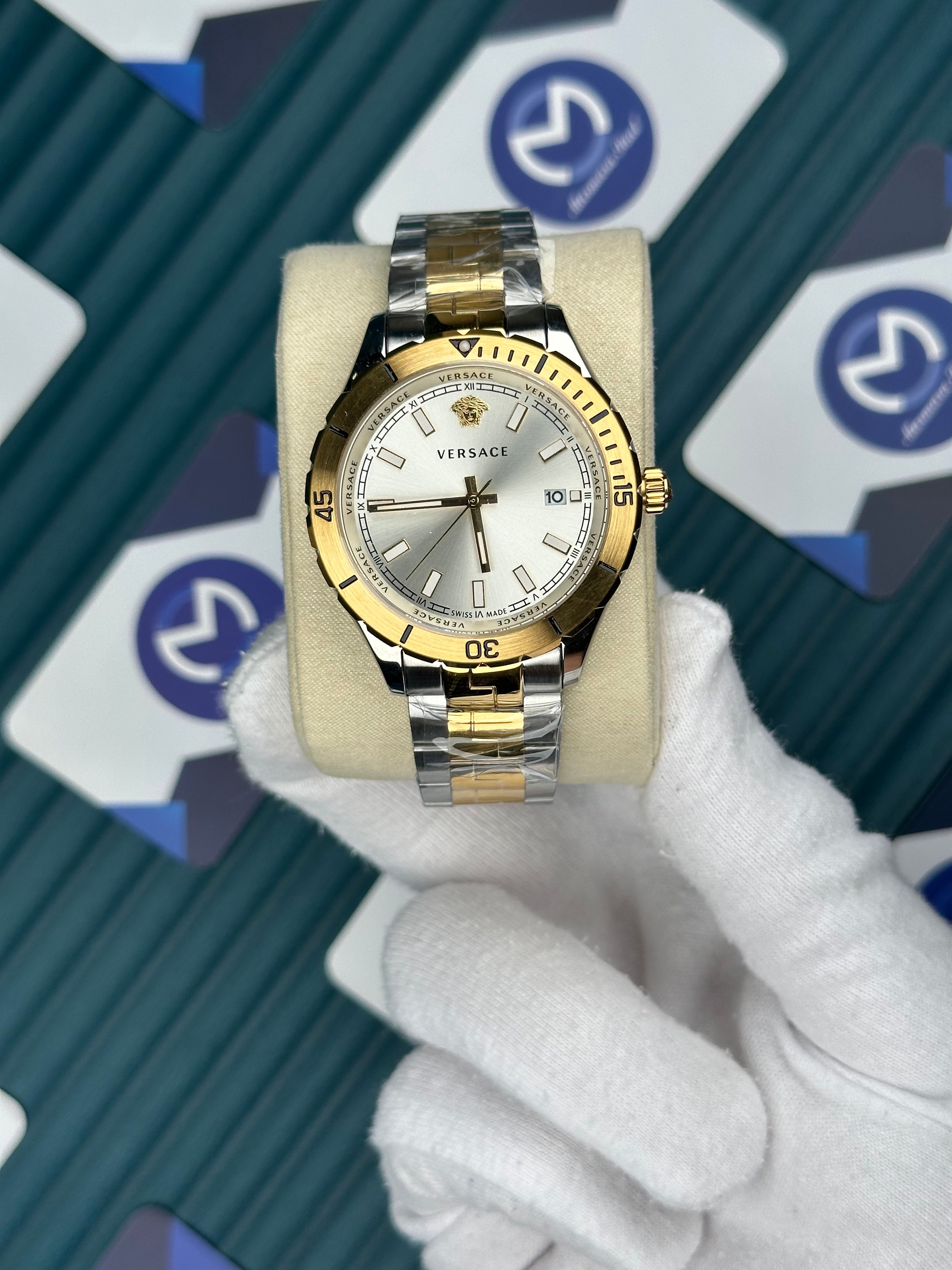 Versace Gold-Silver Oyster Beyaz Kadran