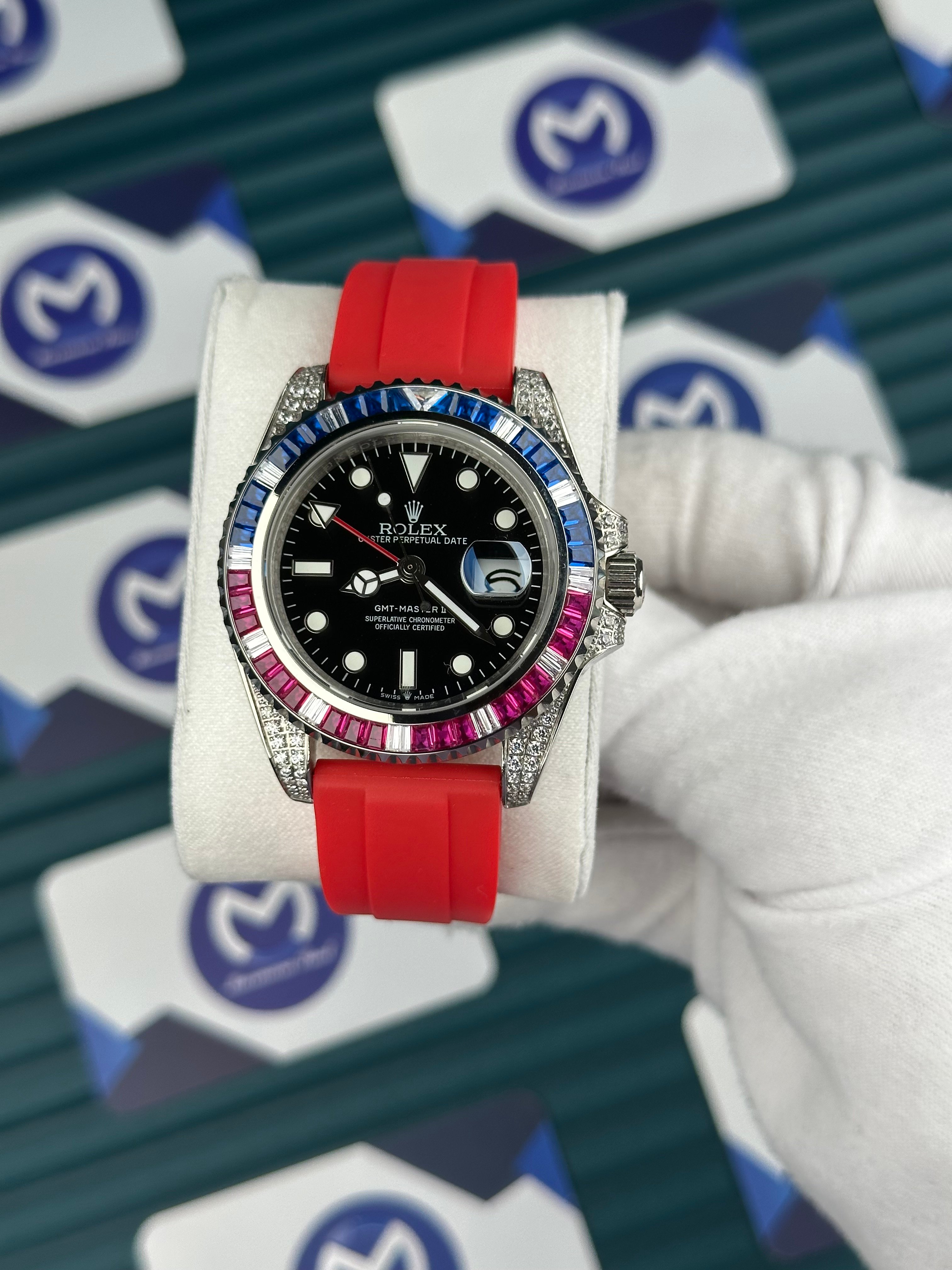 Rolex Rainbow Gmt Master Bezel Kırmızı Kordon