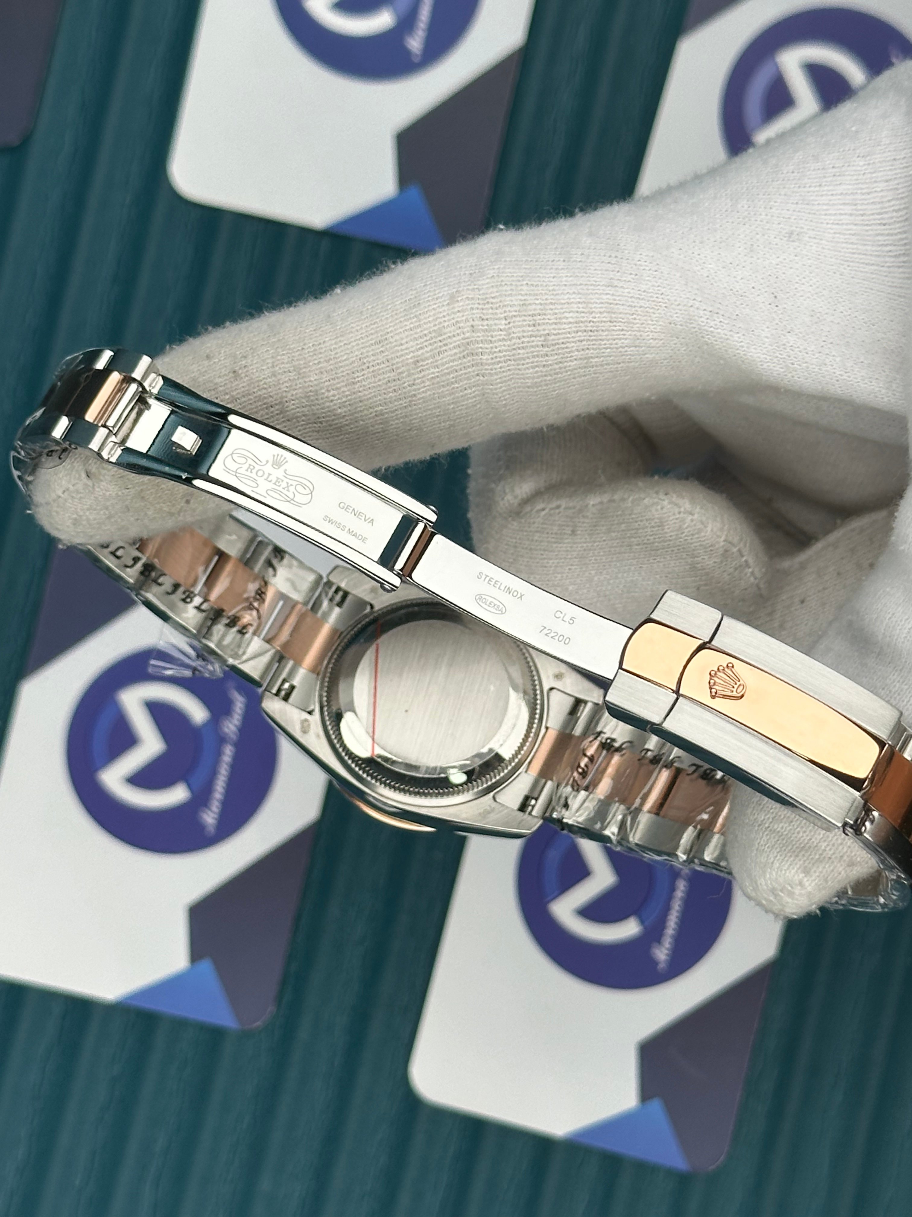 ROLEX 31 WHITE DIAL ROSE-SILVER OYSTER