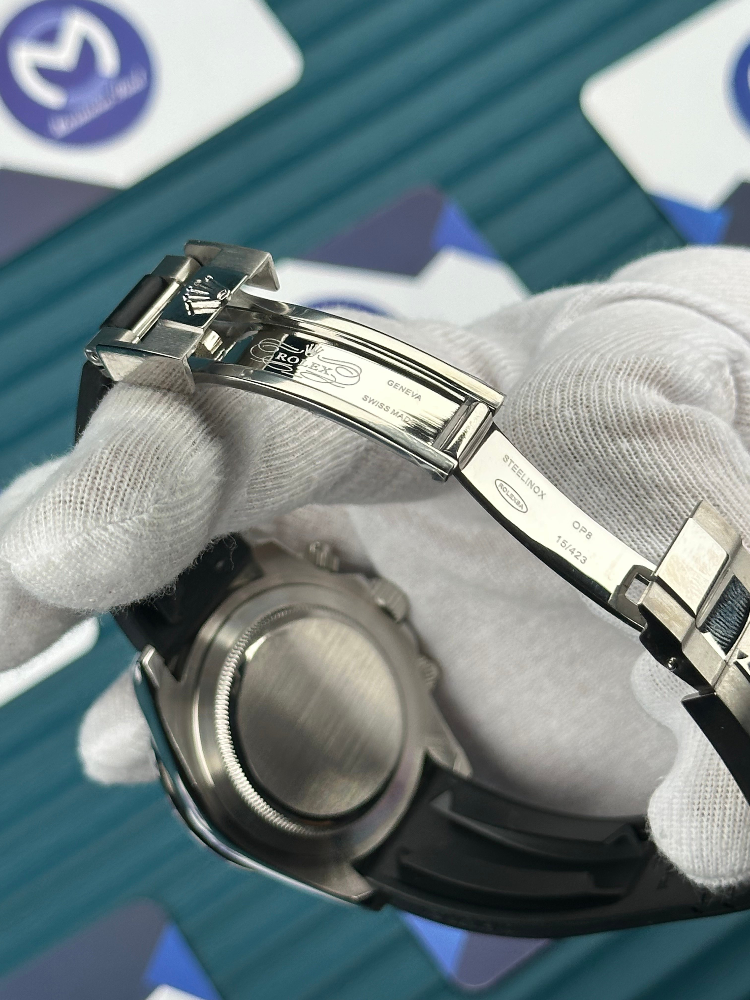 ROLEX DAYTONA GREY DIAL SILVER CASE OYSTERFLEX