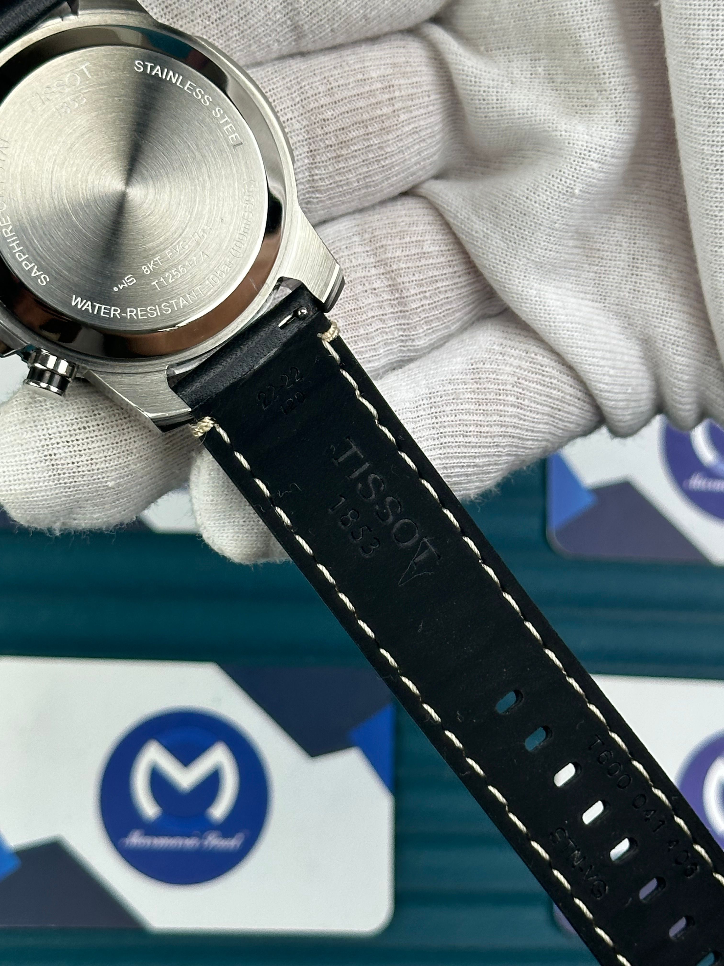 TISSOT SUPERSPORT CHRONO BLACK DIAL LEATHER CORD