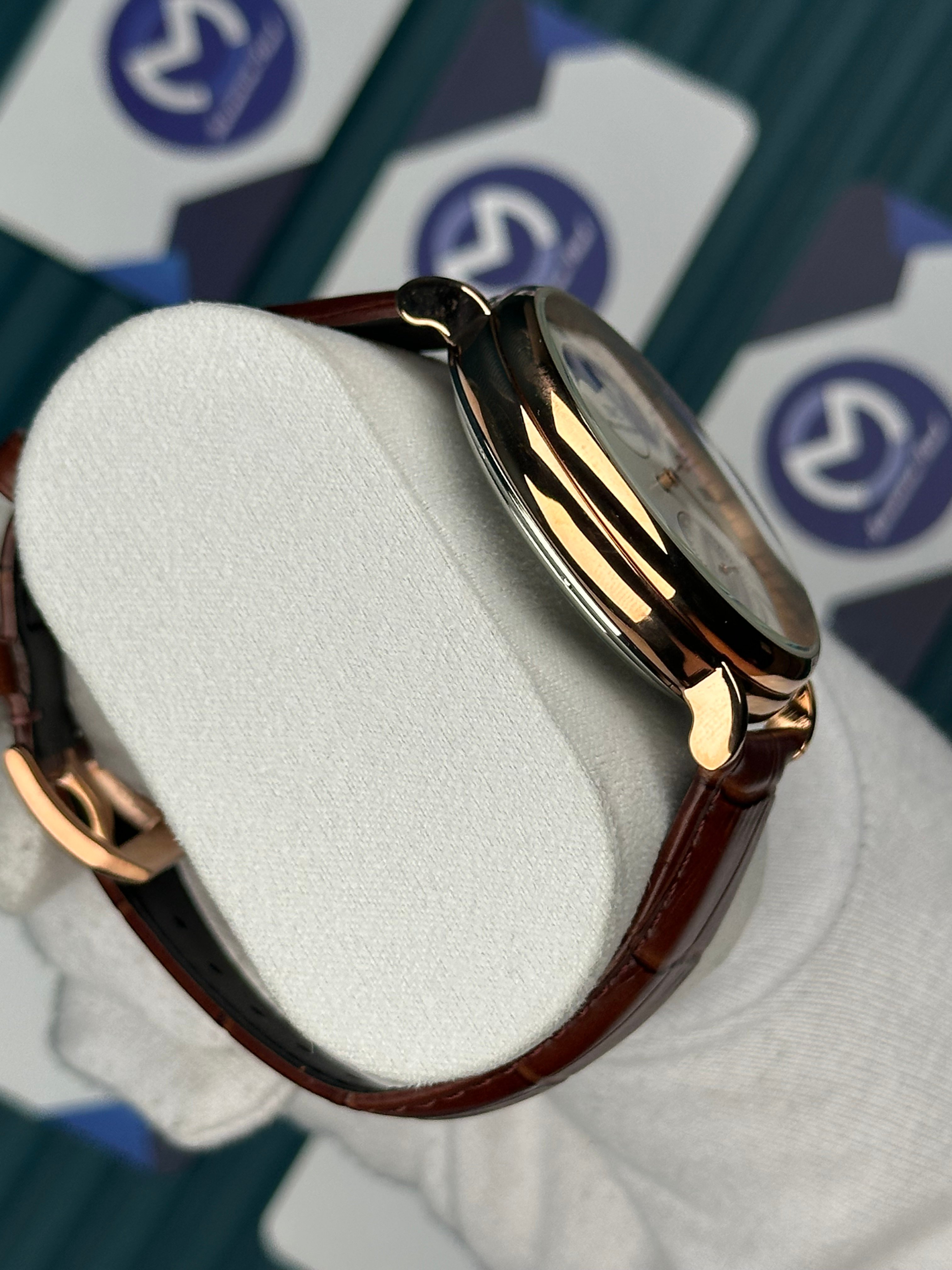 IWC Schaffhausen Moon Brown Leather Cord White Dial