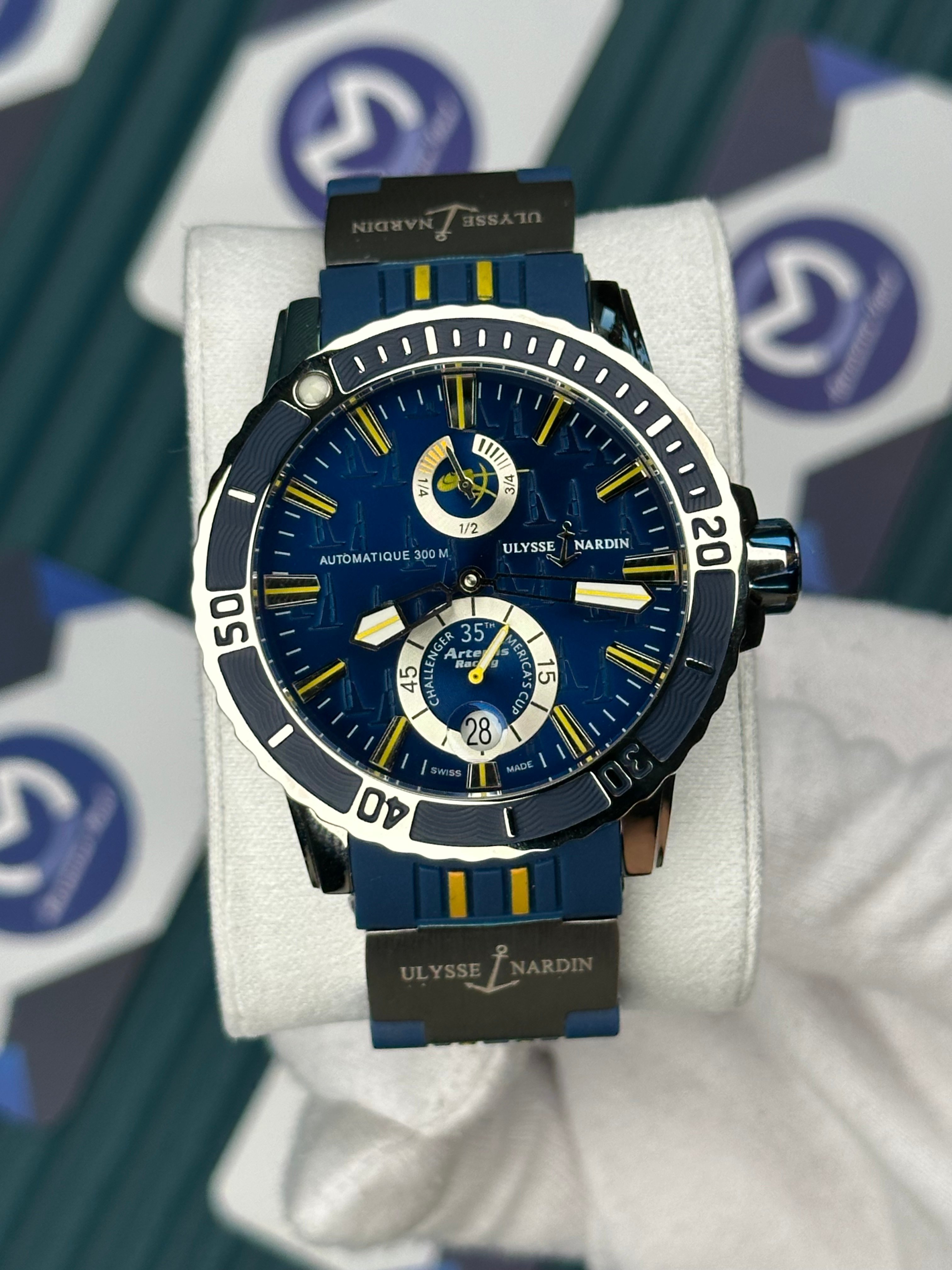 Ulysse Nardin Blue Yellow Cord Blue Dial Chronometer 
