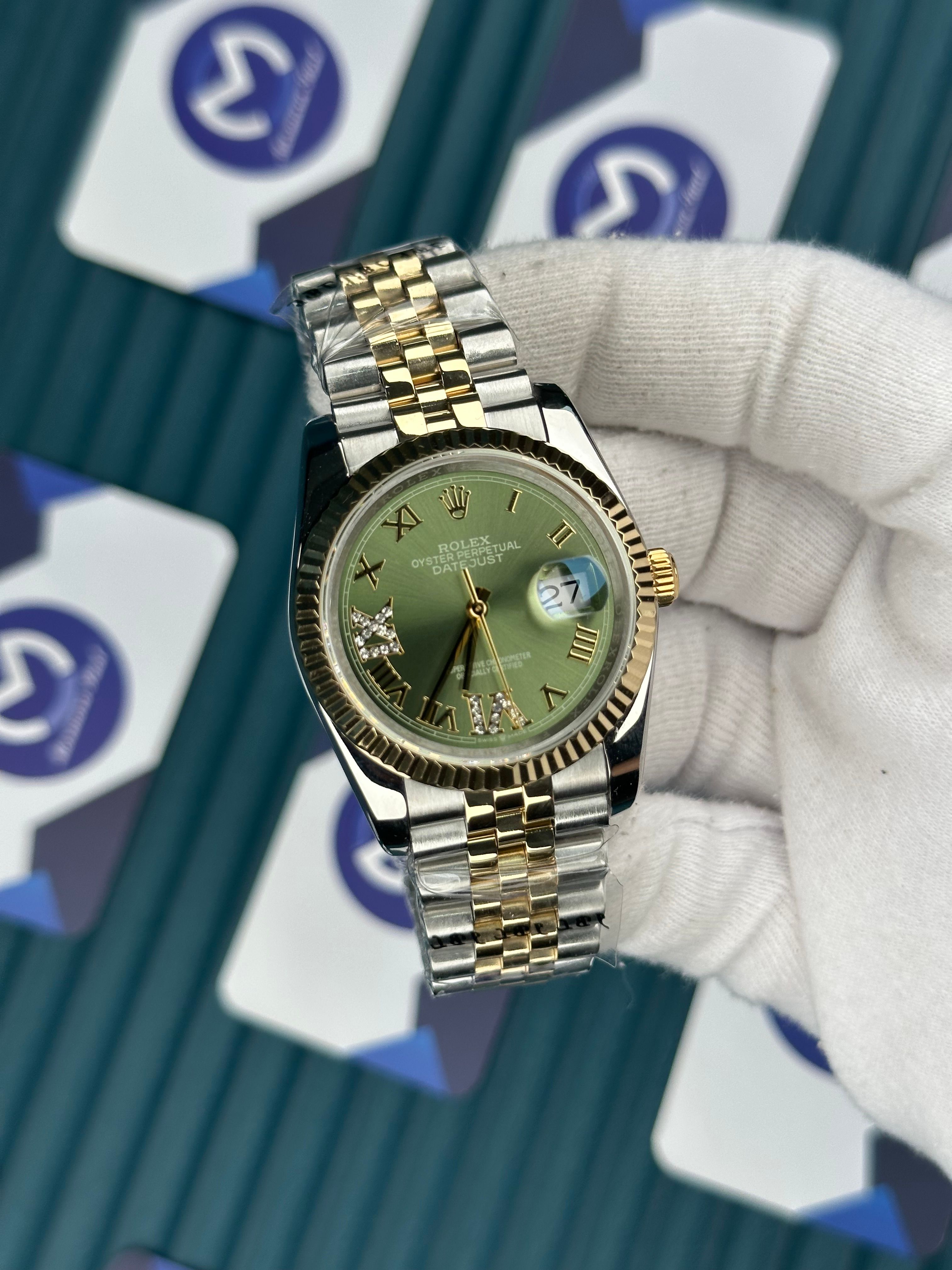 ROLEX 36 YEŞİL KADRAN ROMA PIRLANTA INDEX GOLD-SILVER JUBILEE