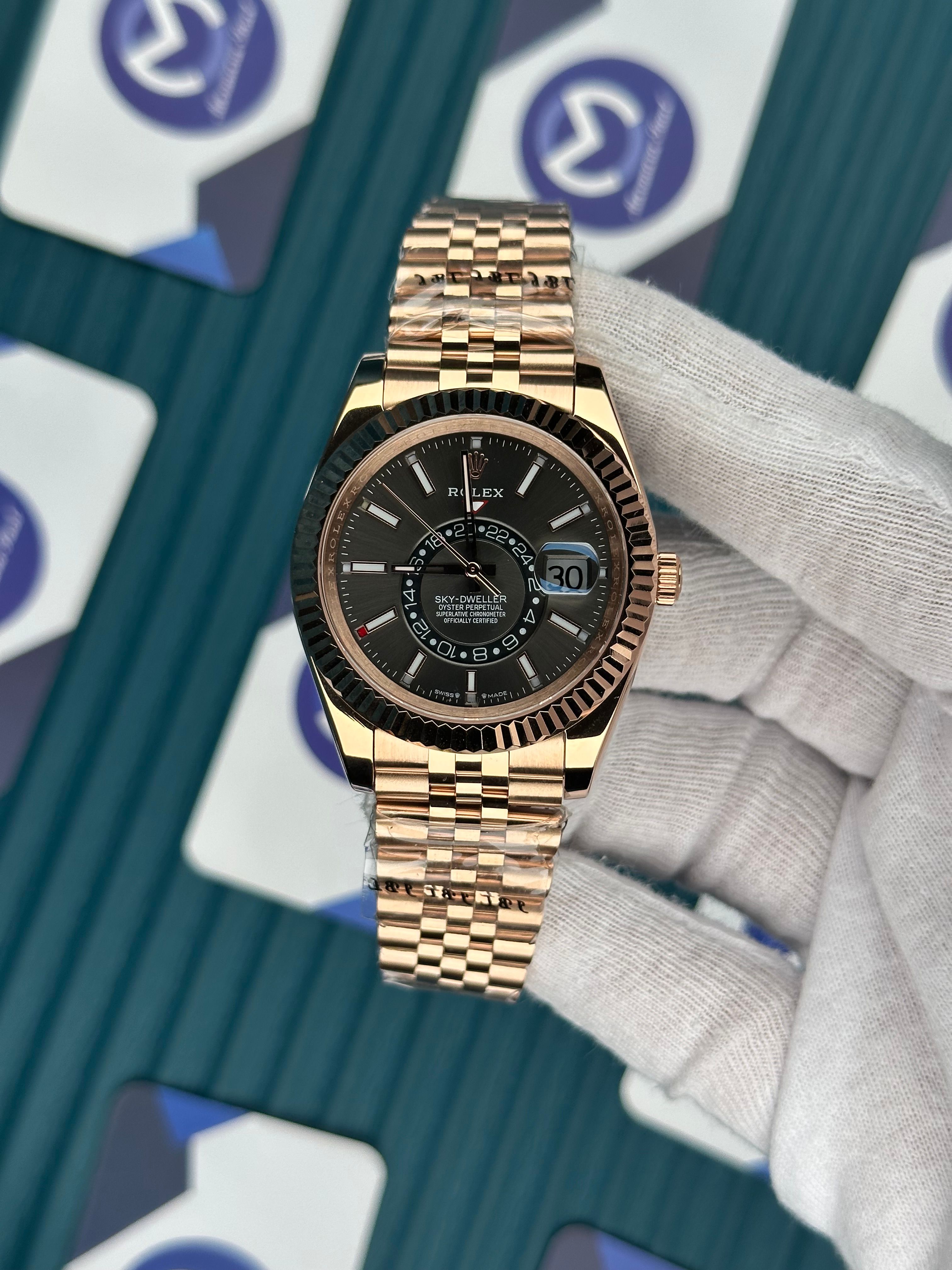 ROLEX SKY-DWELLER GREY DIAL ROSE JUBILE