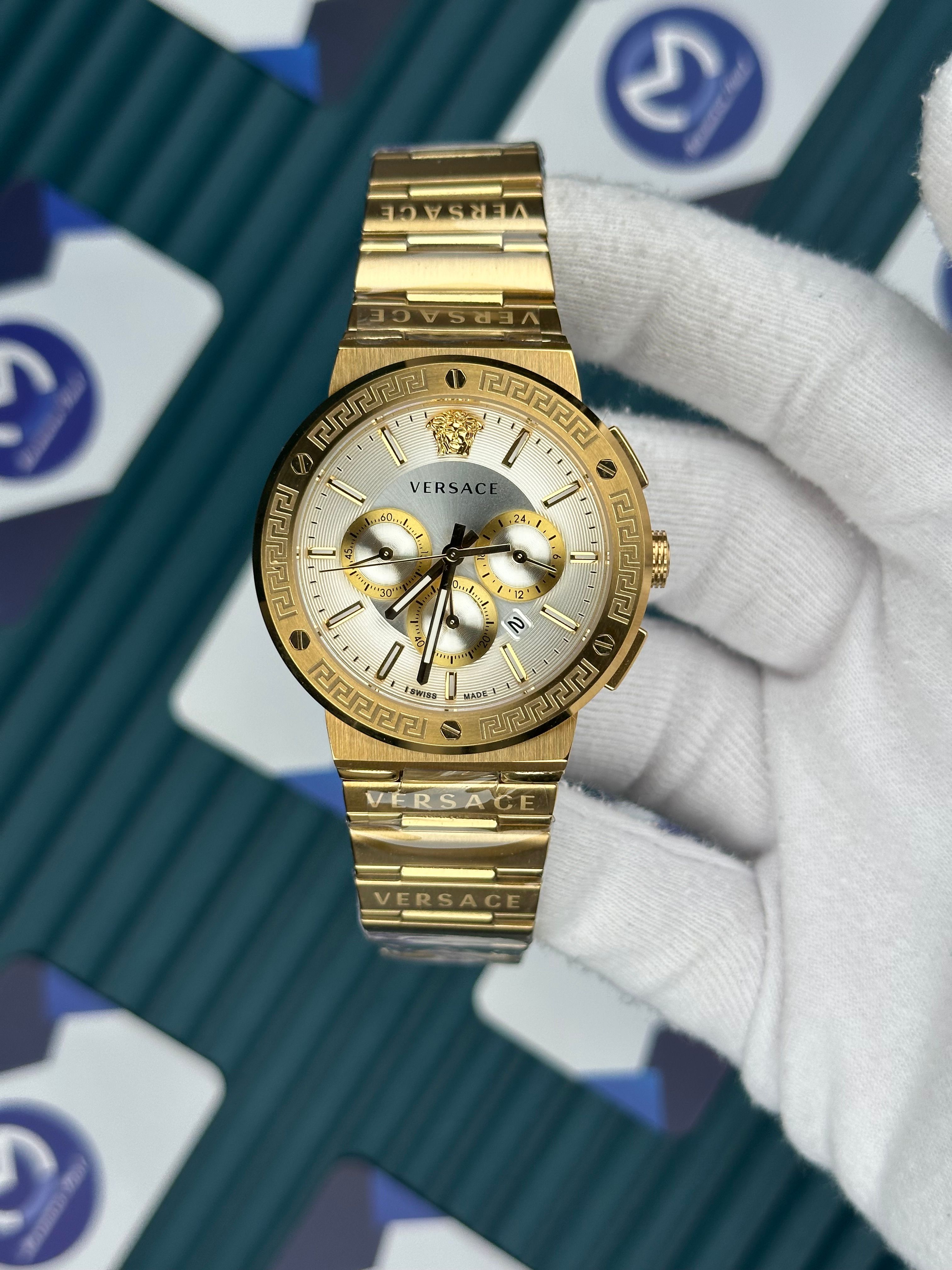 Versace Gold Üç Fonksiyon Beyaz Kadran