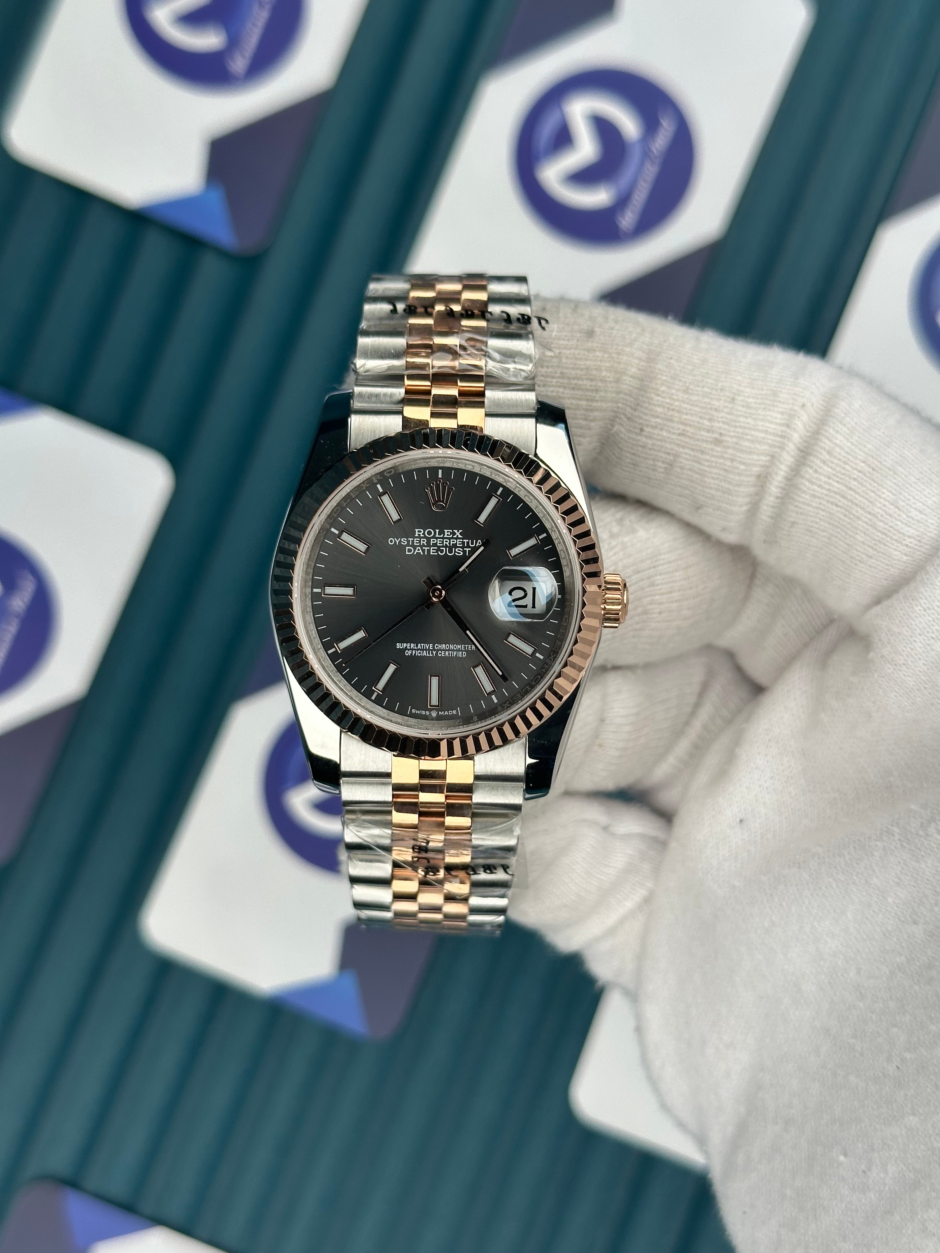 ROLEX 36 GRİ KADRAN ROSE-SILVER JUBILEE