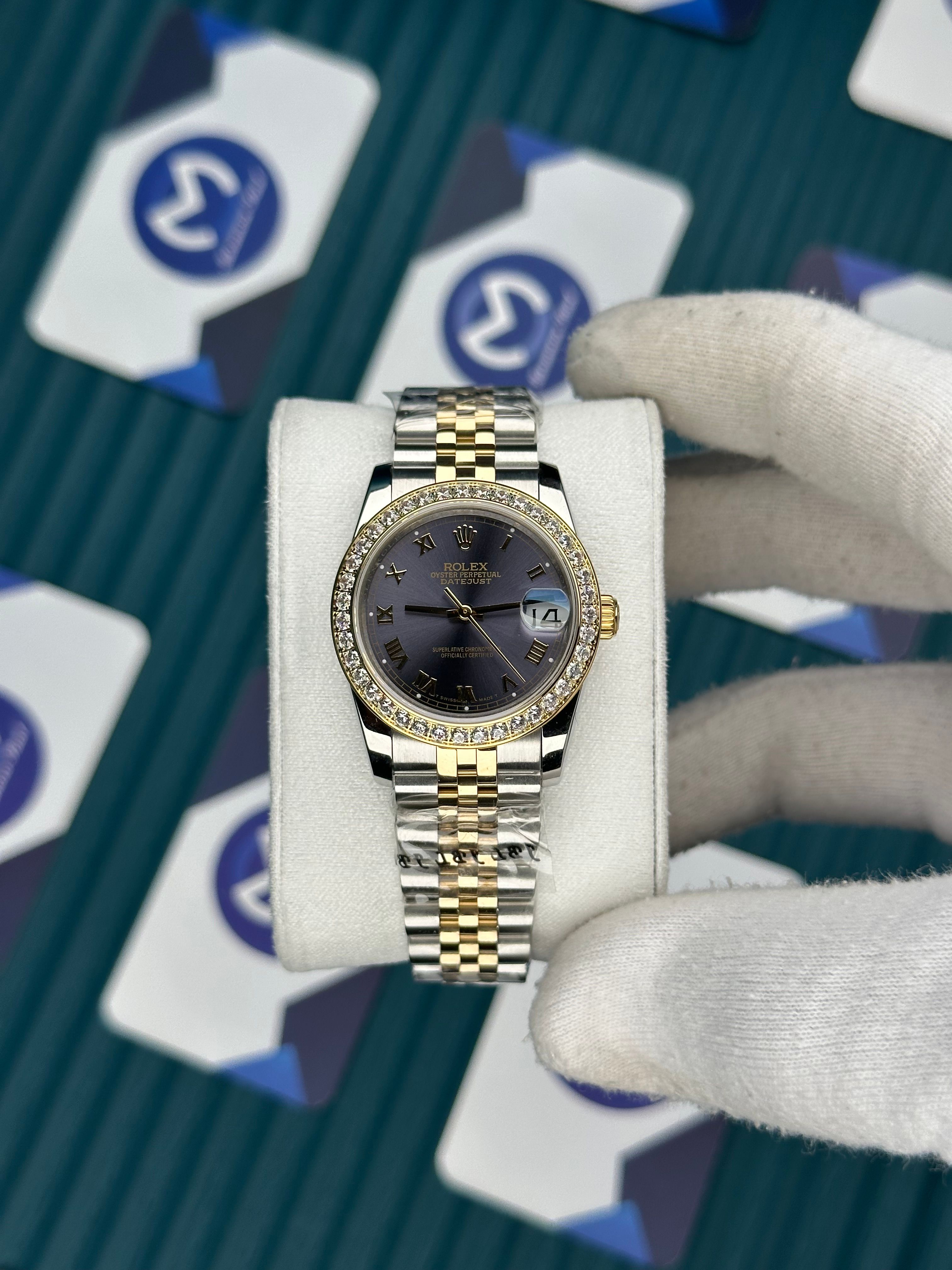 ROLEX 31 MOR KADRAN PIRLANTA BEZEL GOLD-SILVER JUBILEE