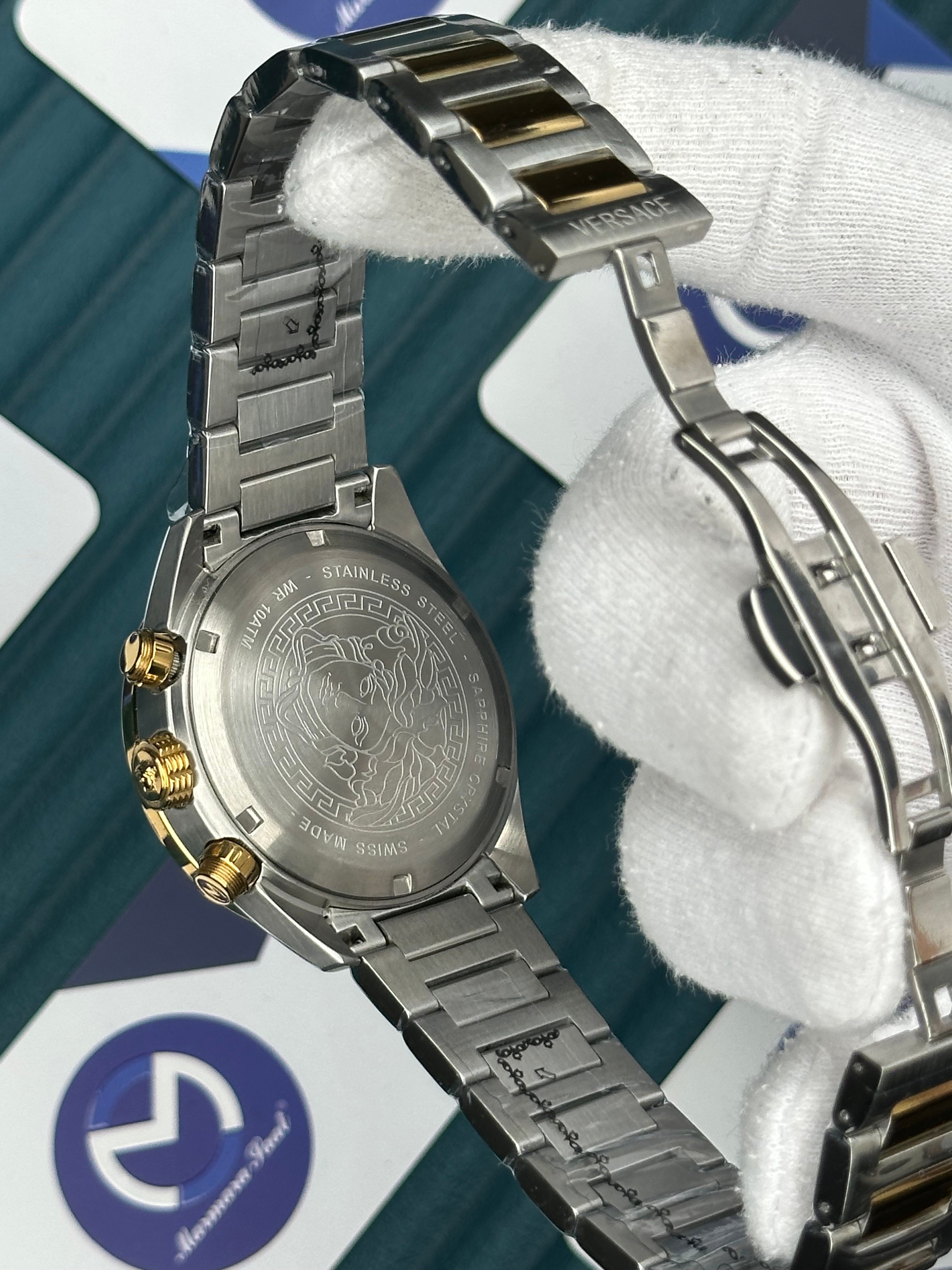 Versace Gold-Silver Yeni Nesil Fonksiyonlu Siyah Kadran