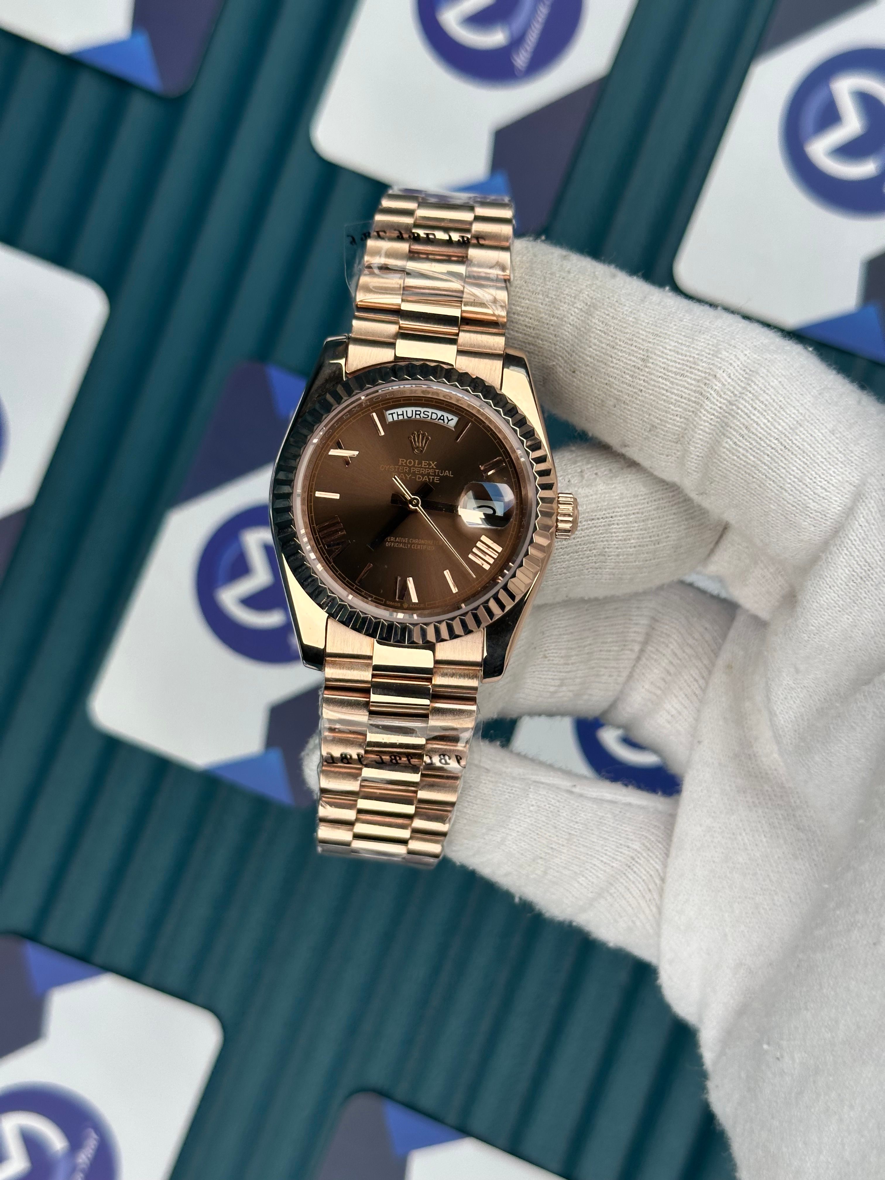 ROLEX 36 DAYDATE CHOCOLATE ROSE PRESIDENT