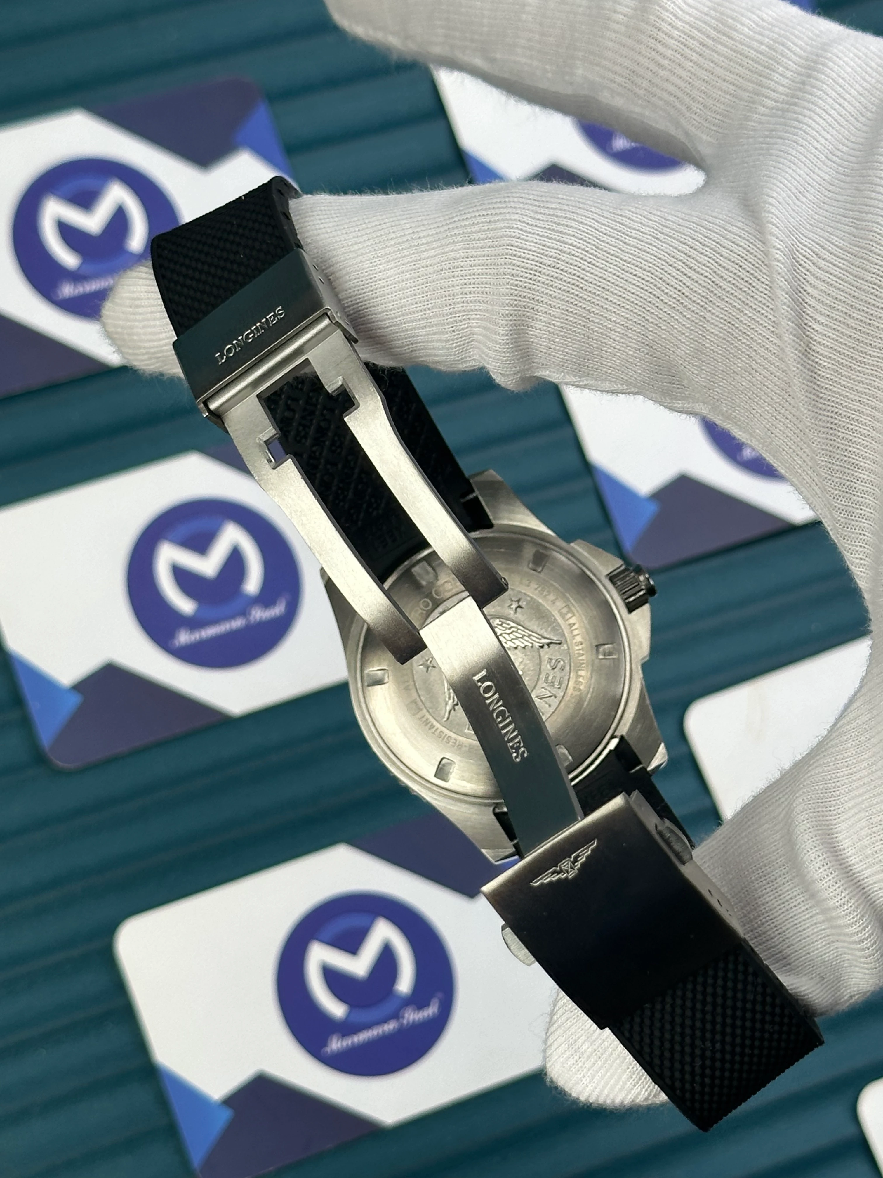 LONGINES HYDROCONQUEST AUTOMATIC BLACK DIAL BLACK RUBBER