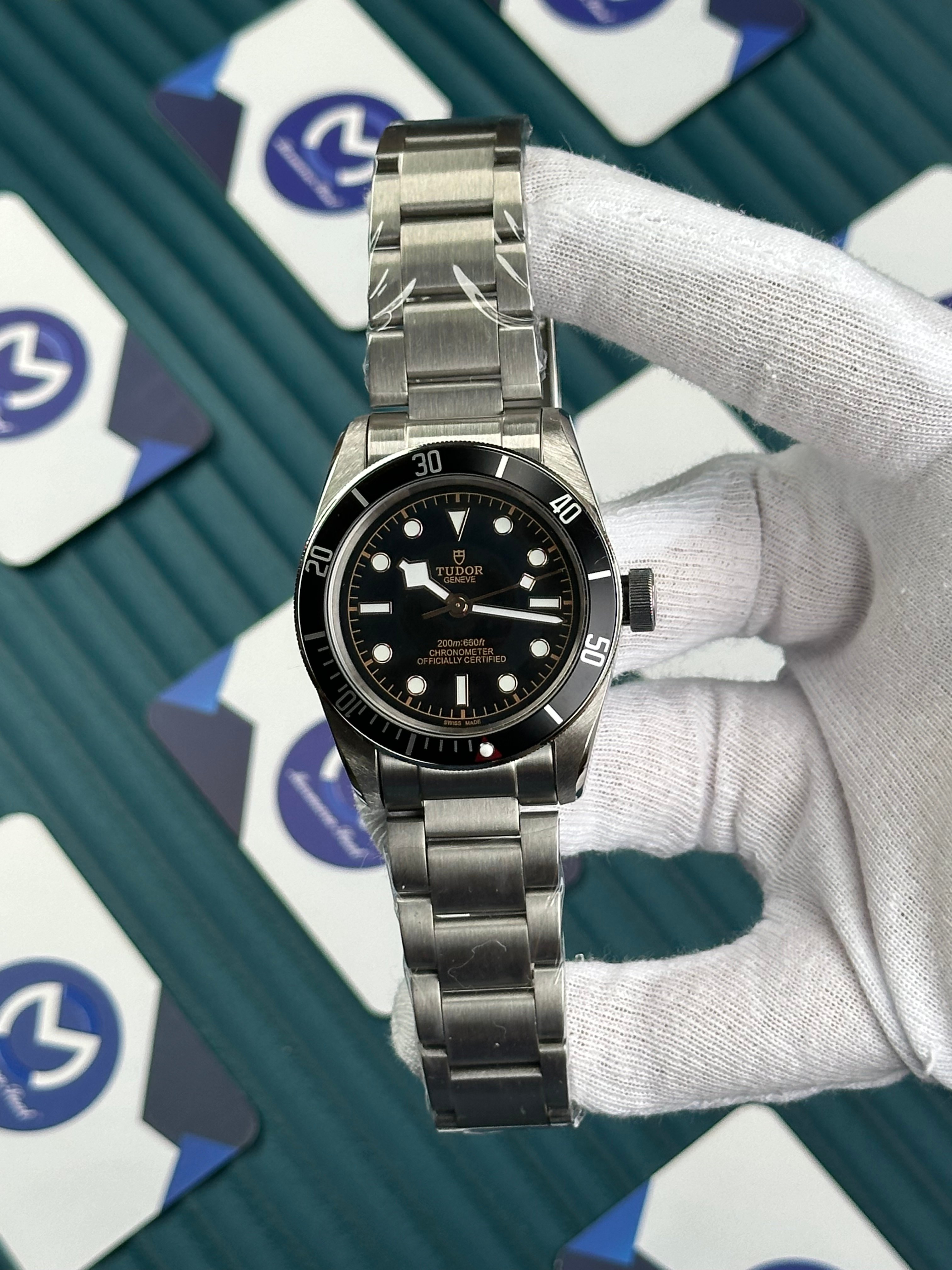 TUDOR BLACK DIAL AND BEZEL SILVER 