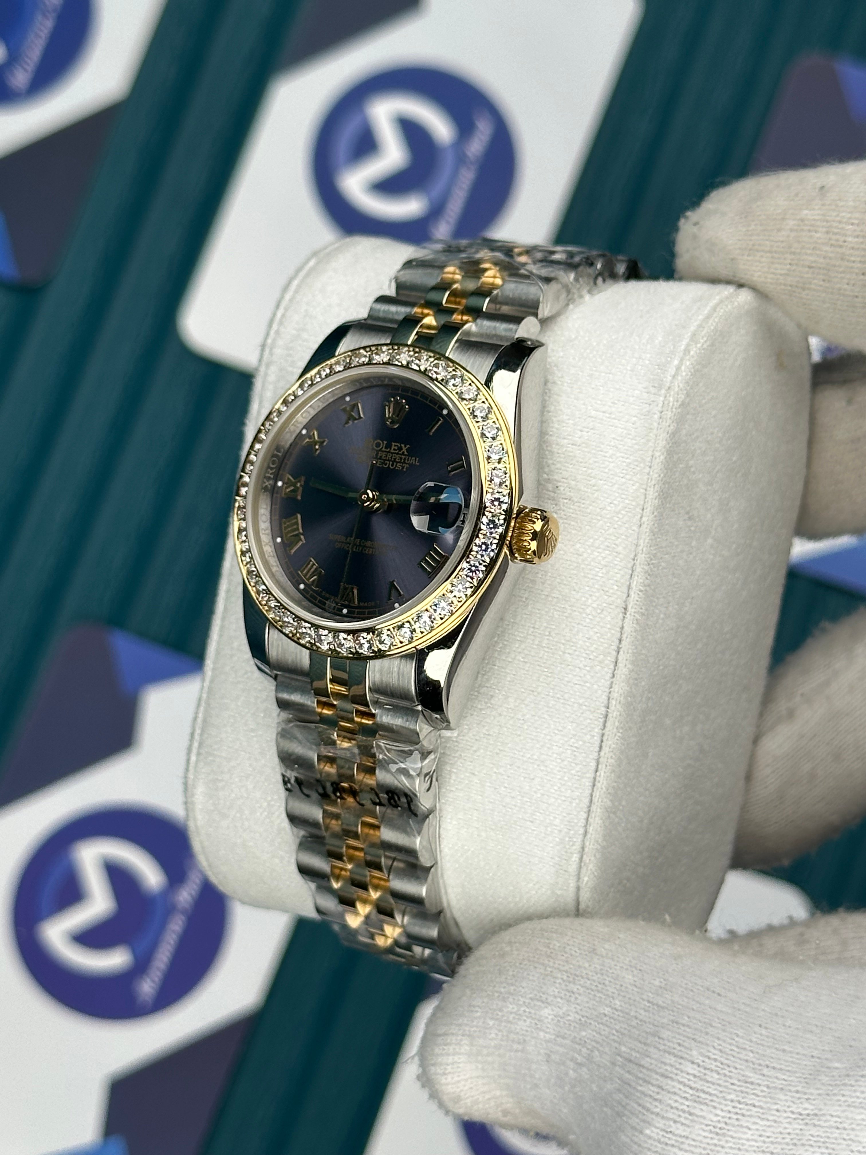 ROLEX 31 MOR KADRAN PIRLANTA BEZEL GOLD-SILVER JUBILEE