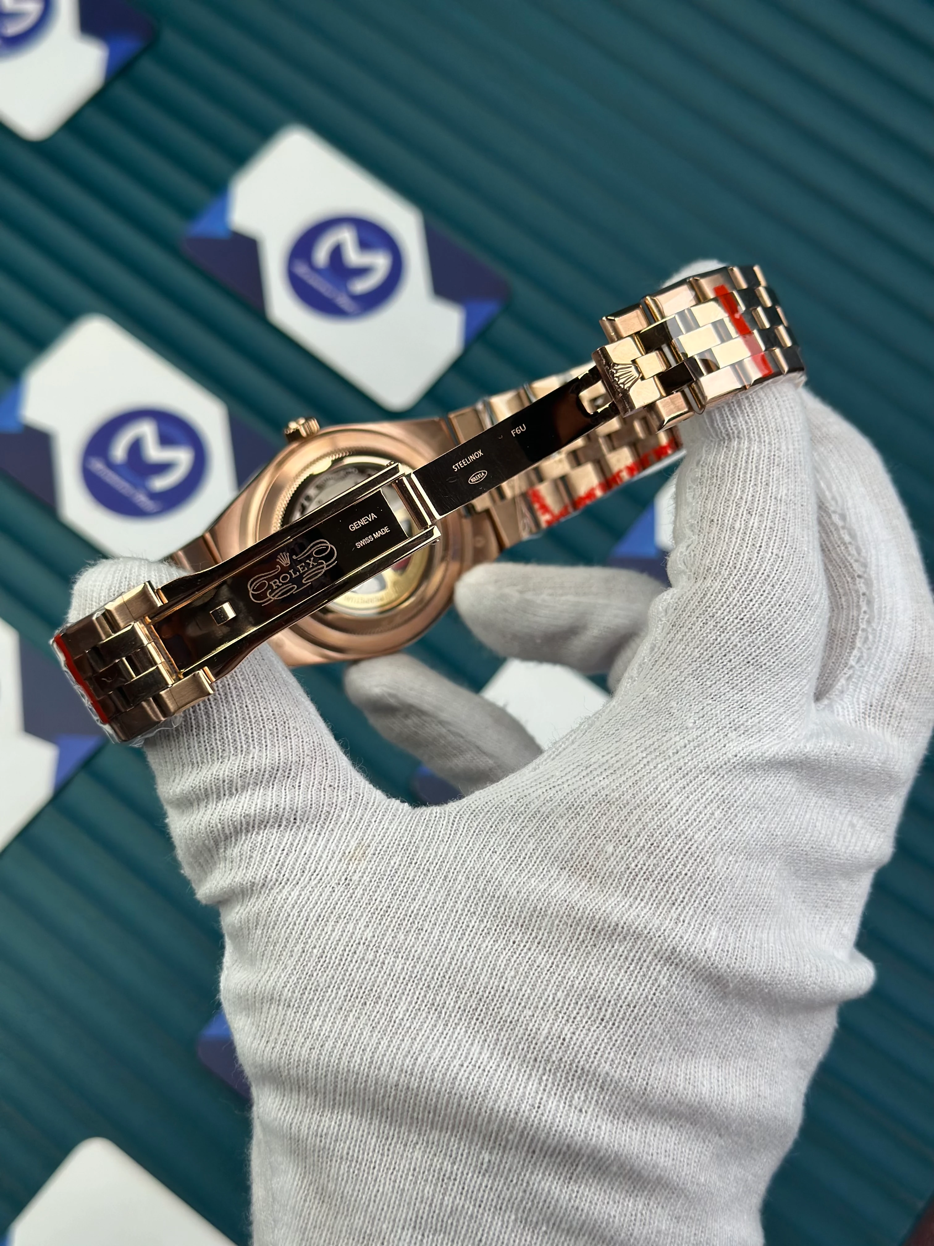 ROLEX LAND DWELLER WHITE DIAL ROSE OYSTERSTEEL