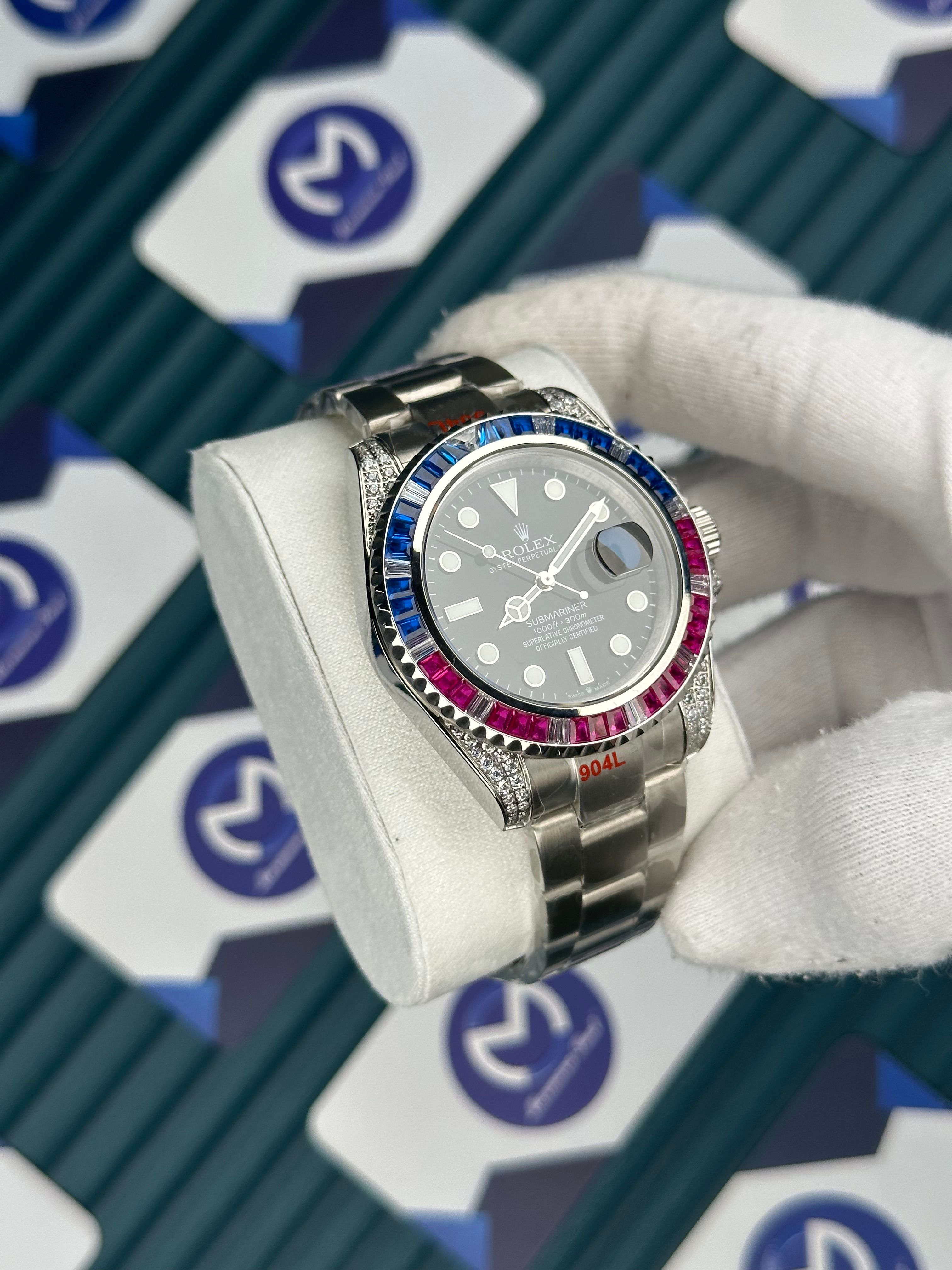 Rolex Submariner Mor Mavi Taşlı Bezel Siyah Kadran