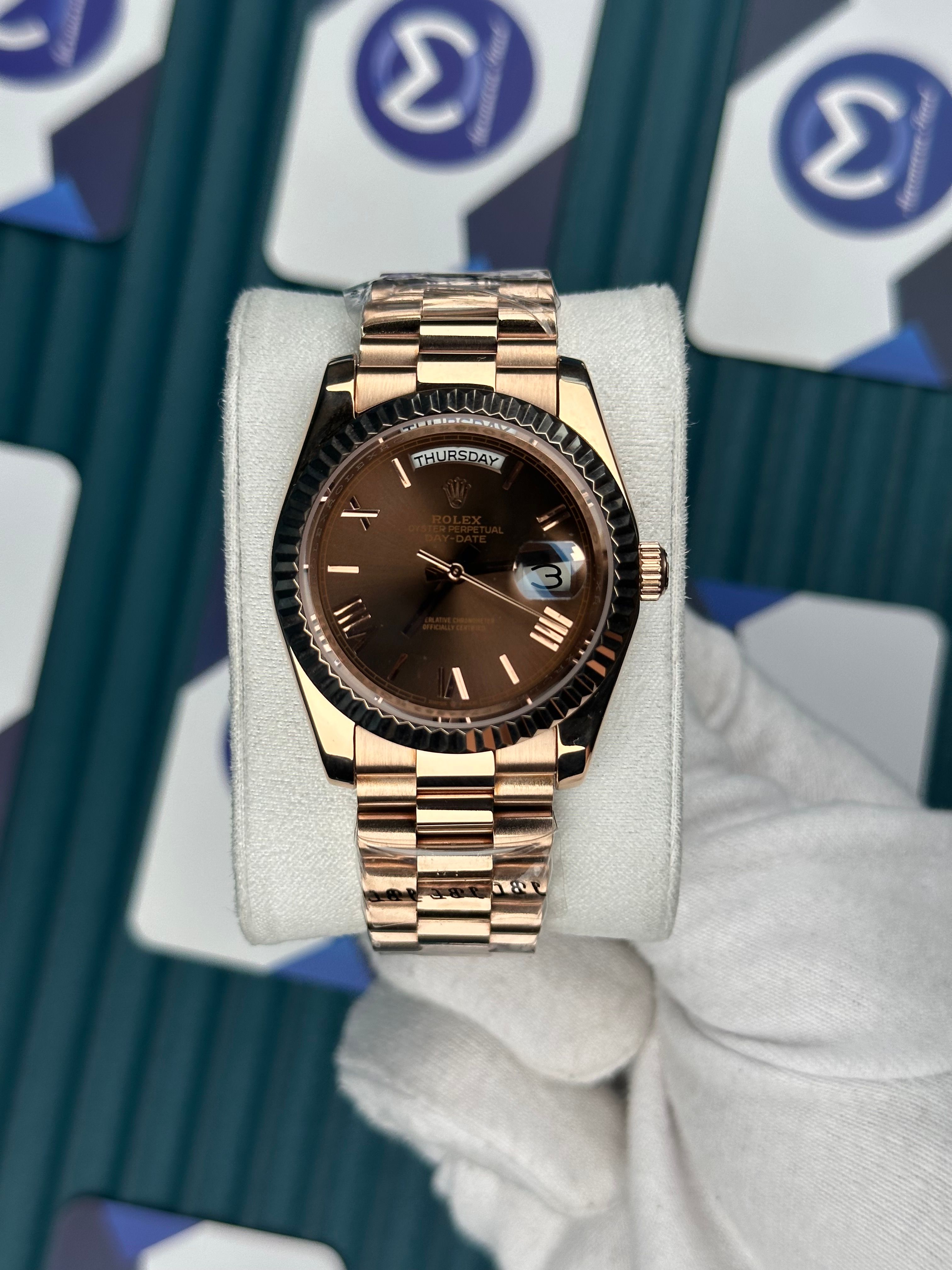 ROLEX 36 DAYDATE CHOCOLATE ROSE PRESIDENT