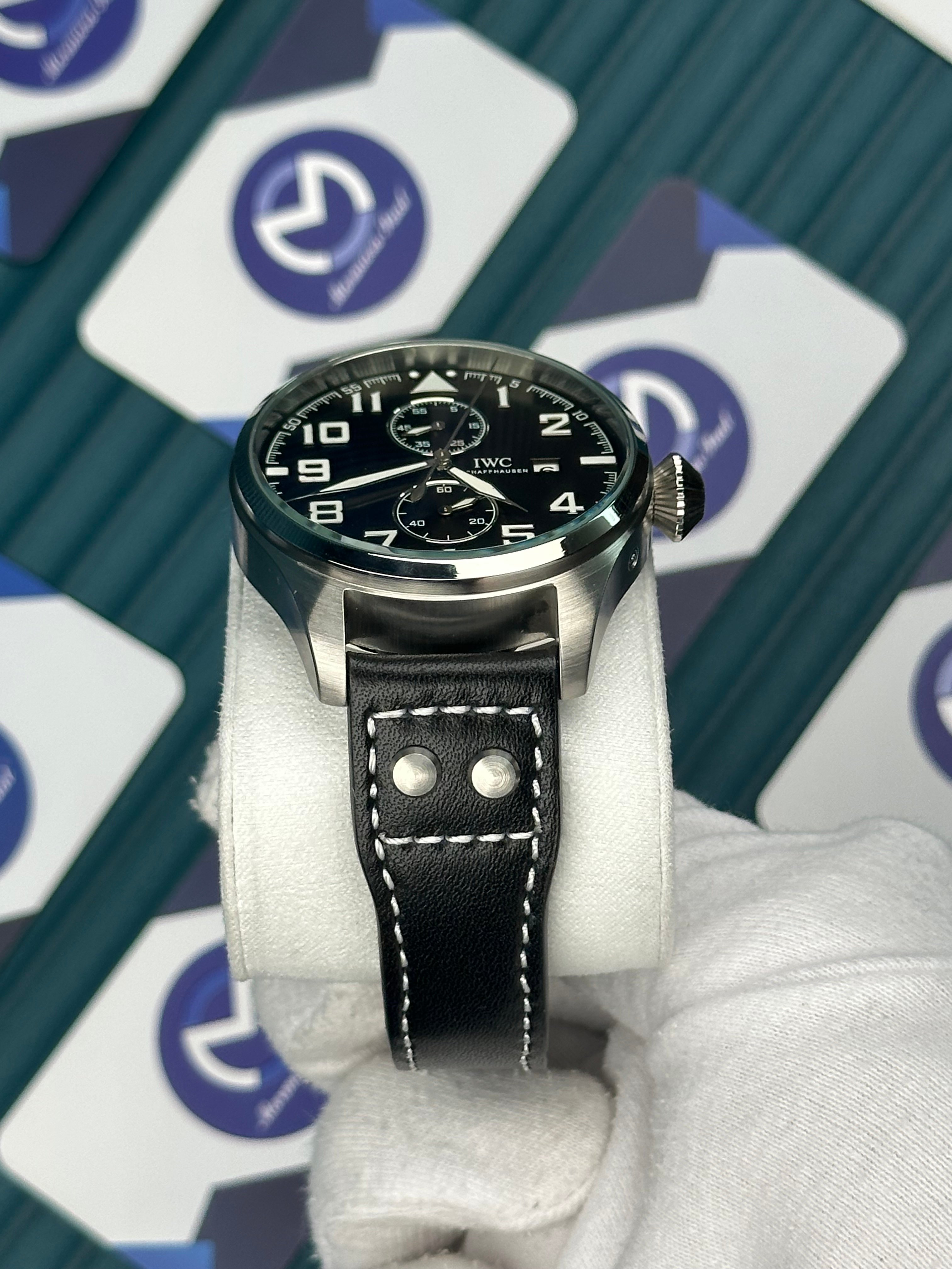 IWC BIG PILOT SILVER CASE BLACK CORD