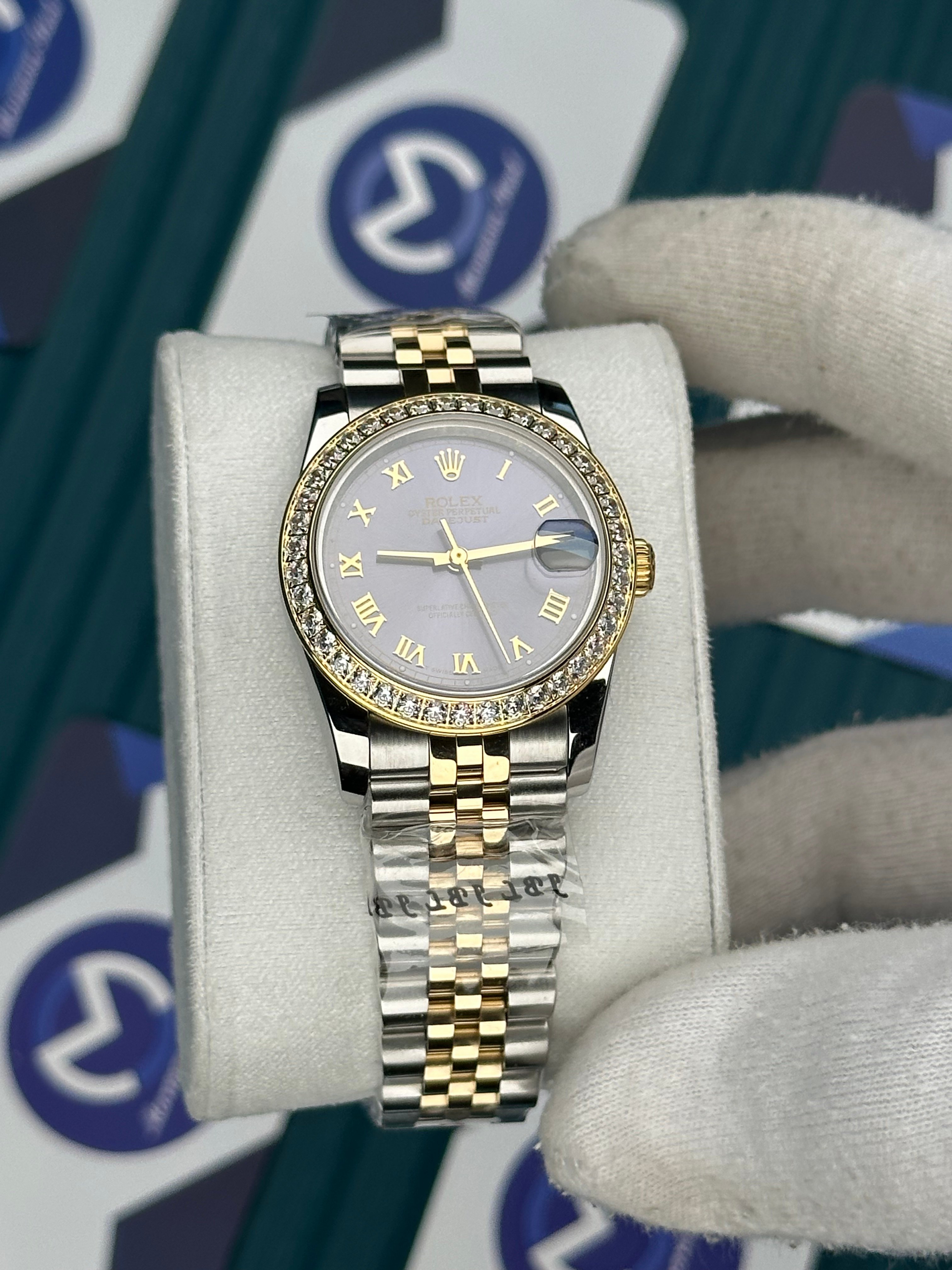 ROLEX 31 MOR KADRAN PIRLANTA BEZEL GOLD-SILVER JUBILEE