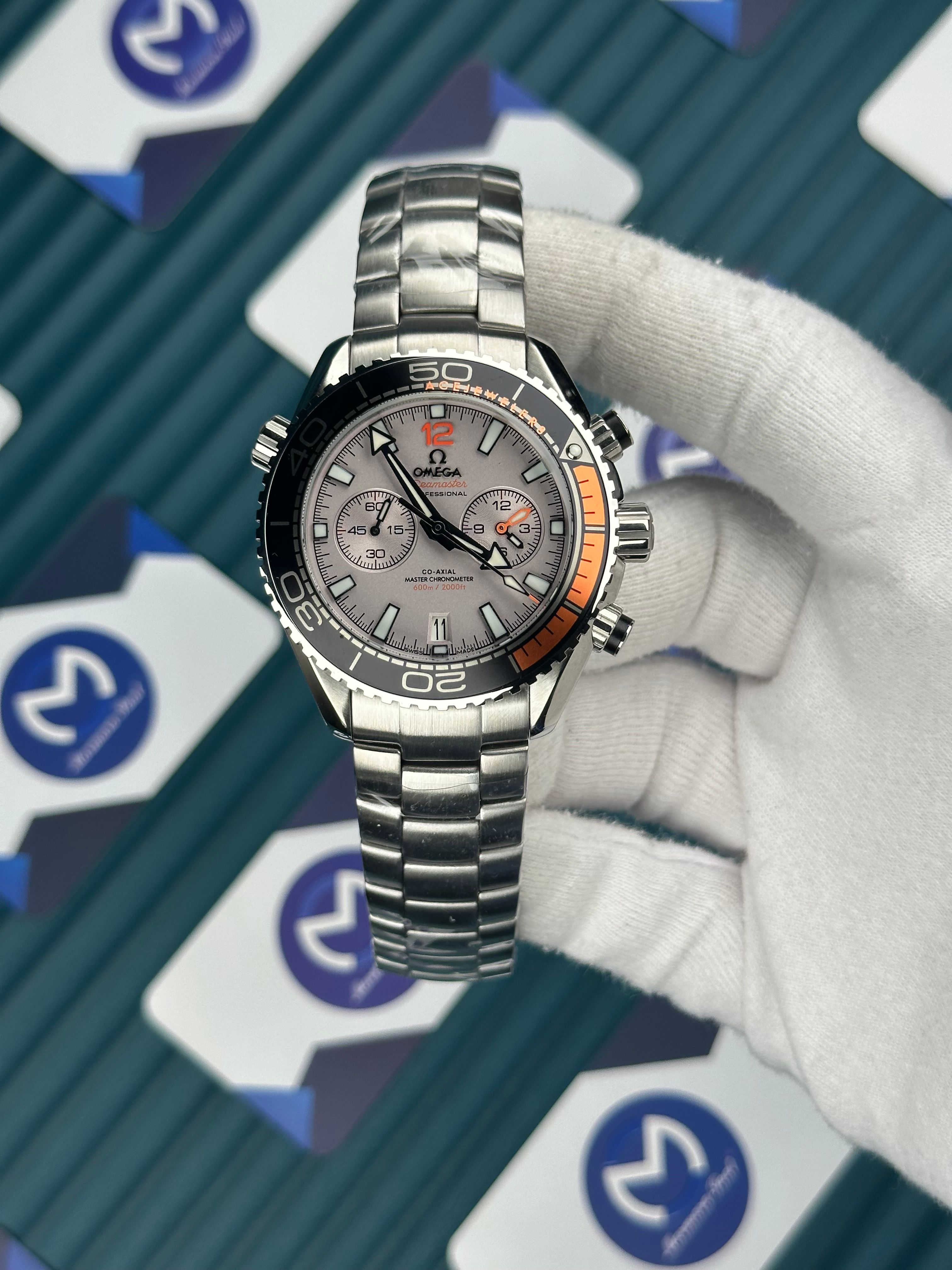 Omega Seamaster Planet Ocean Turuncu Siyah Fonksiyonlu Gri Kadran