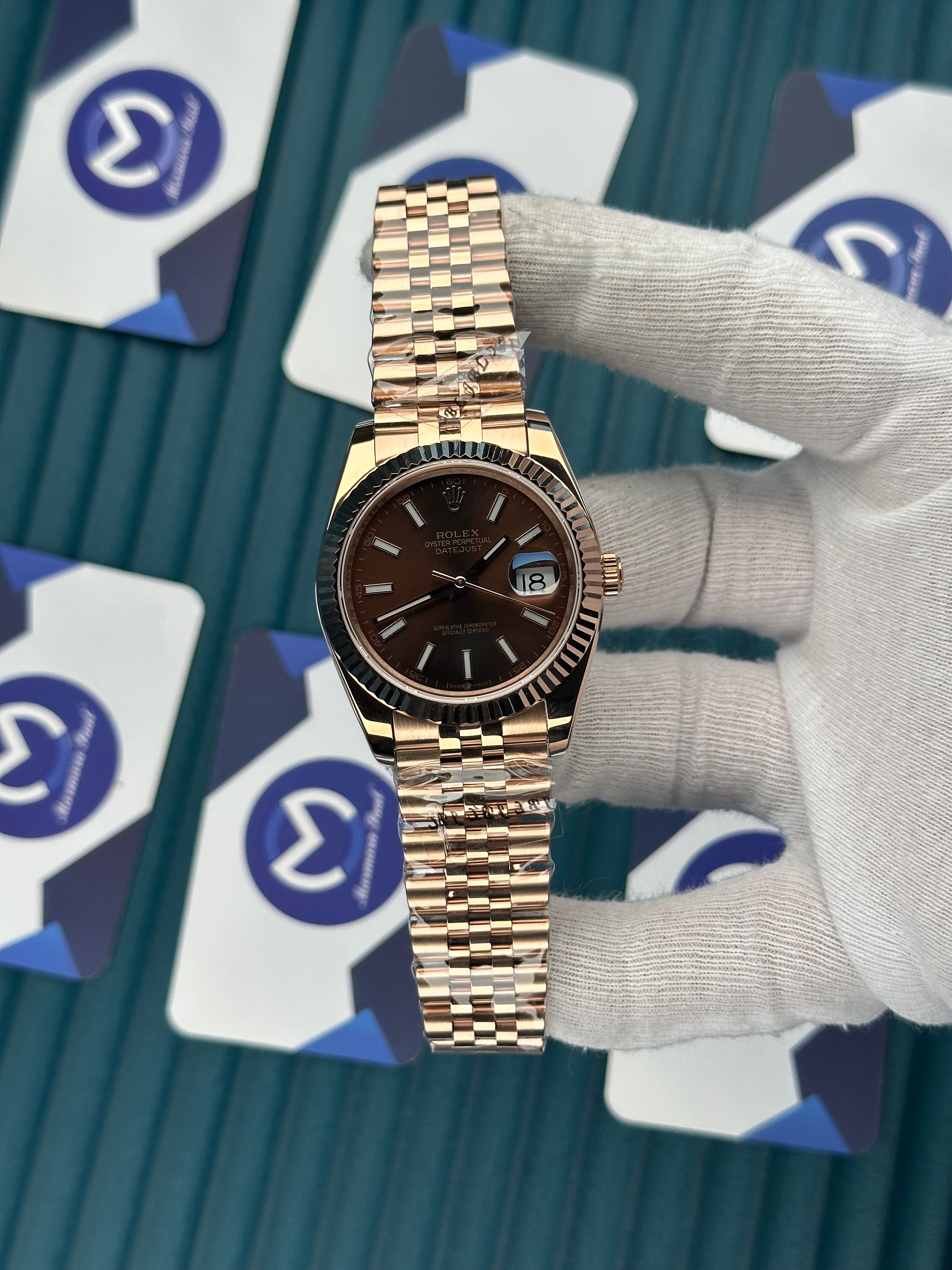 ROLEX DATEJUST CHOCOLATE DIAL ROSE JUBILE