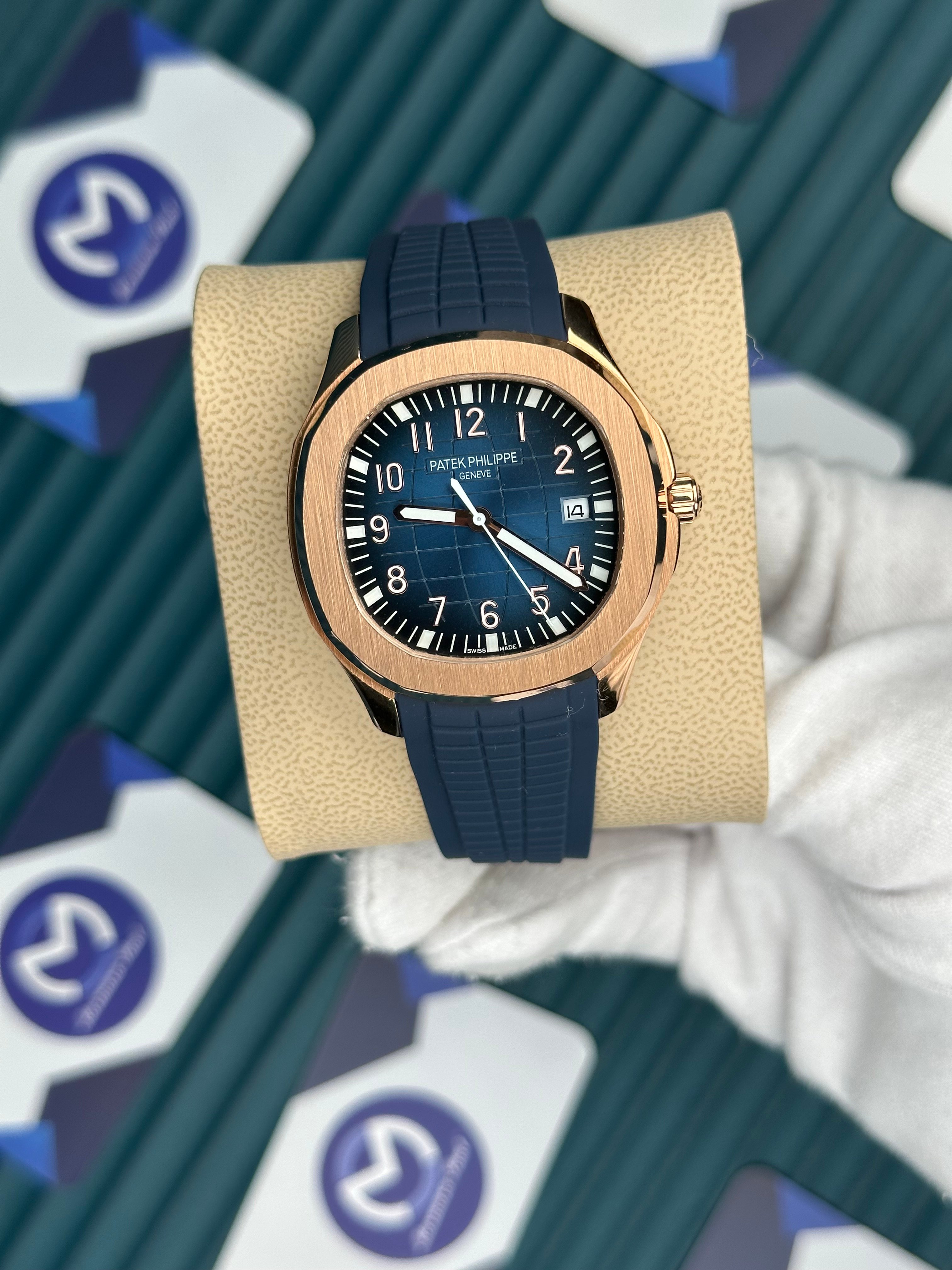Patek Philippe Aquanaut Mavi Kordon Mavi Kadran Rose Kasa