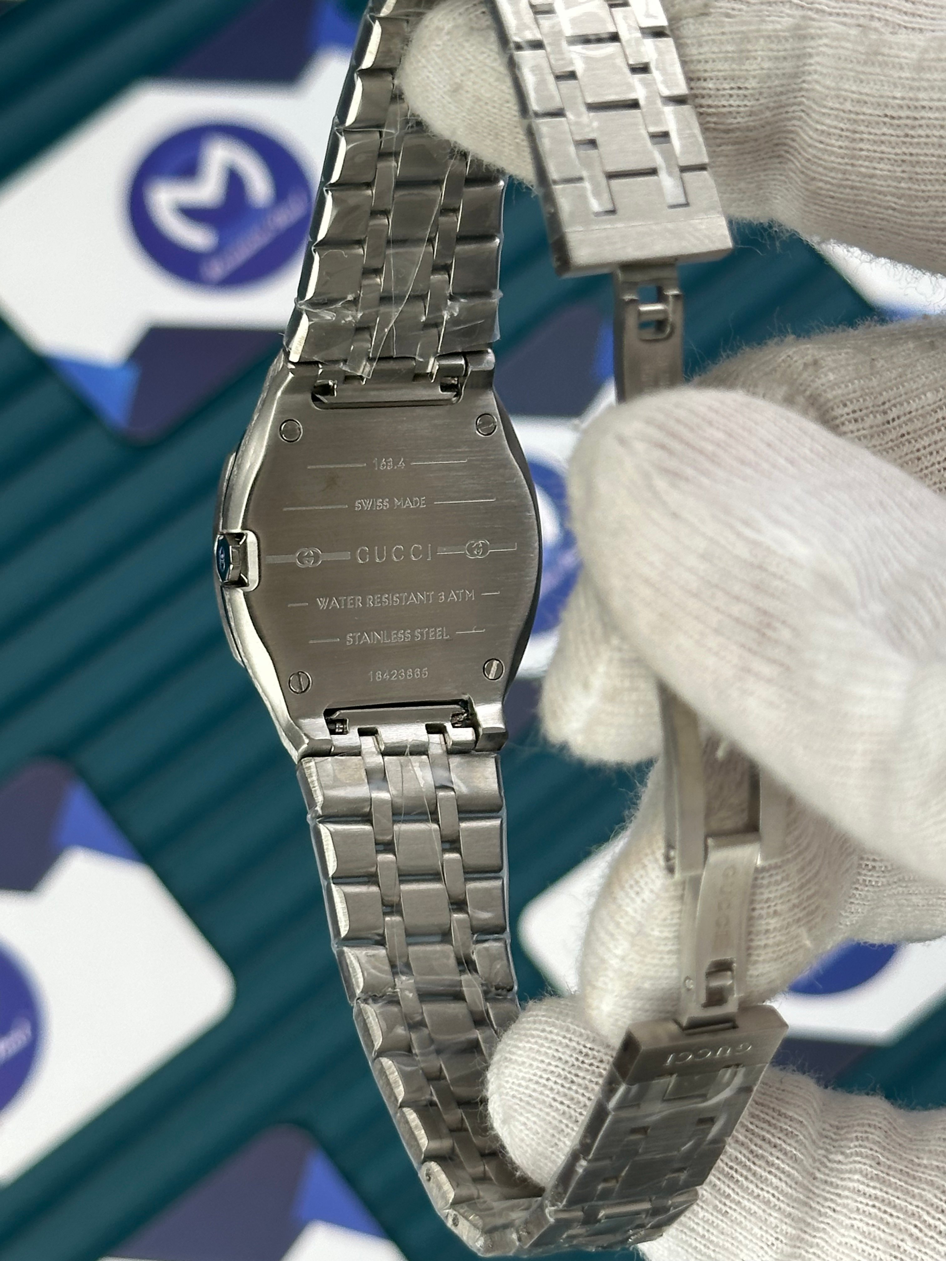 GUCCI WOMAN PINK DIAL BRUSH MARKS SİLVER