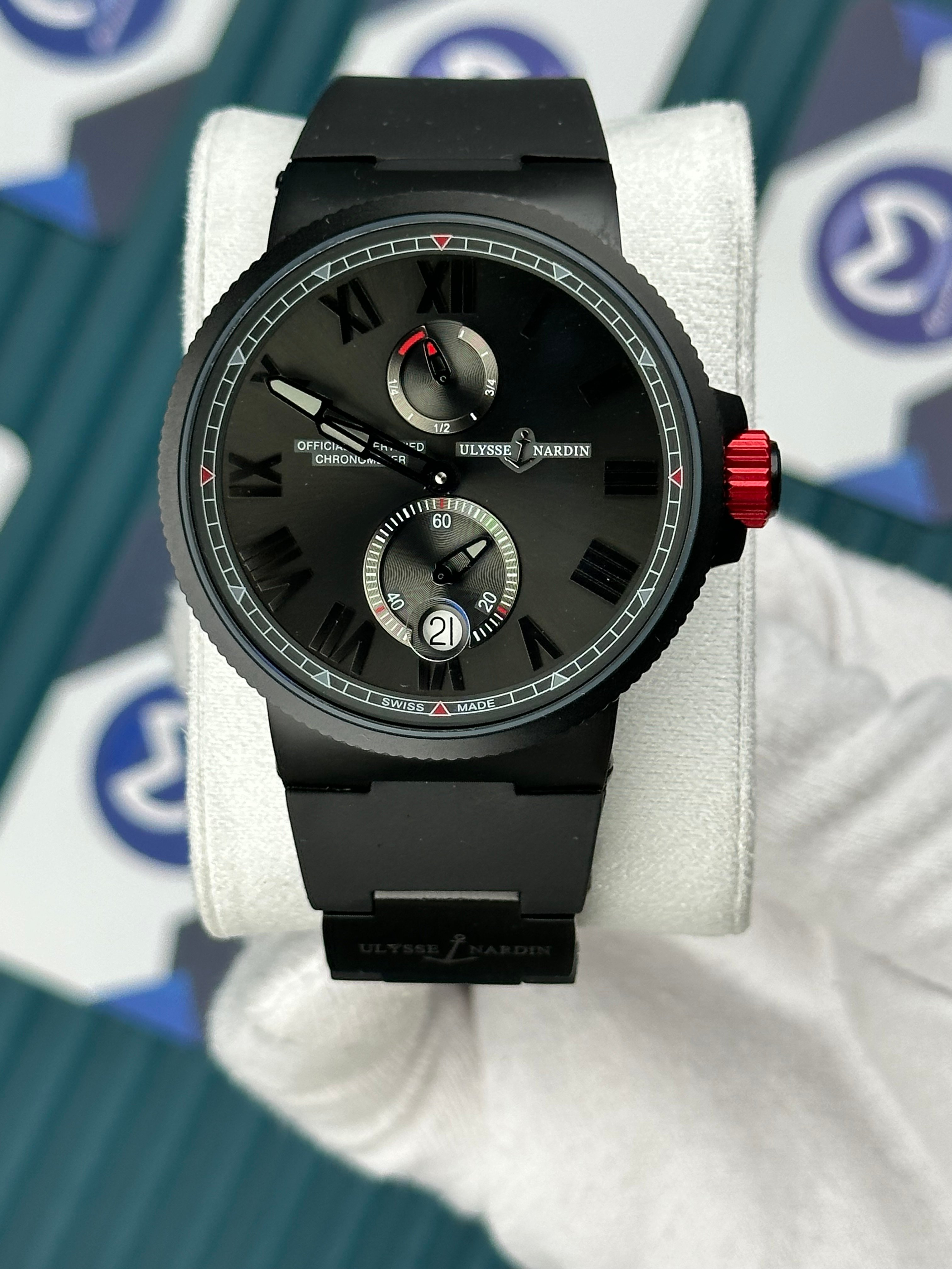 Ulysse Nardin Marine Black Red Detail Chronograph Automatic