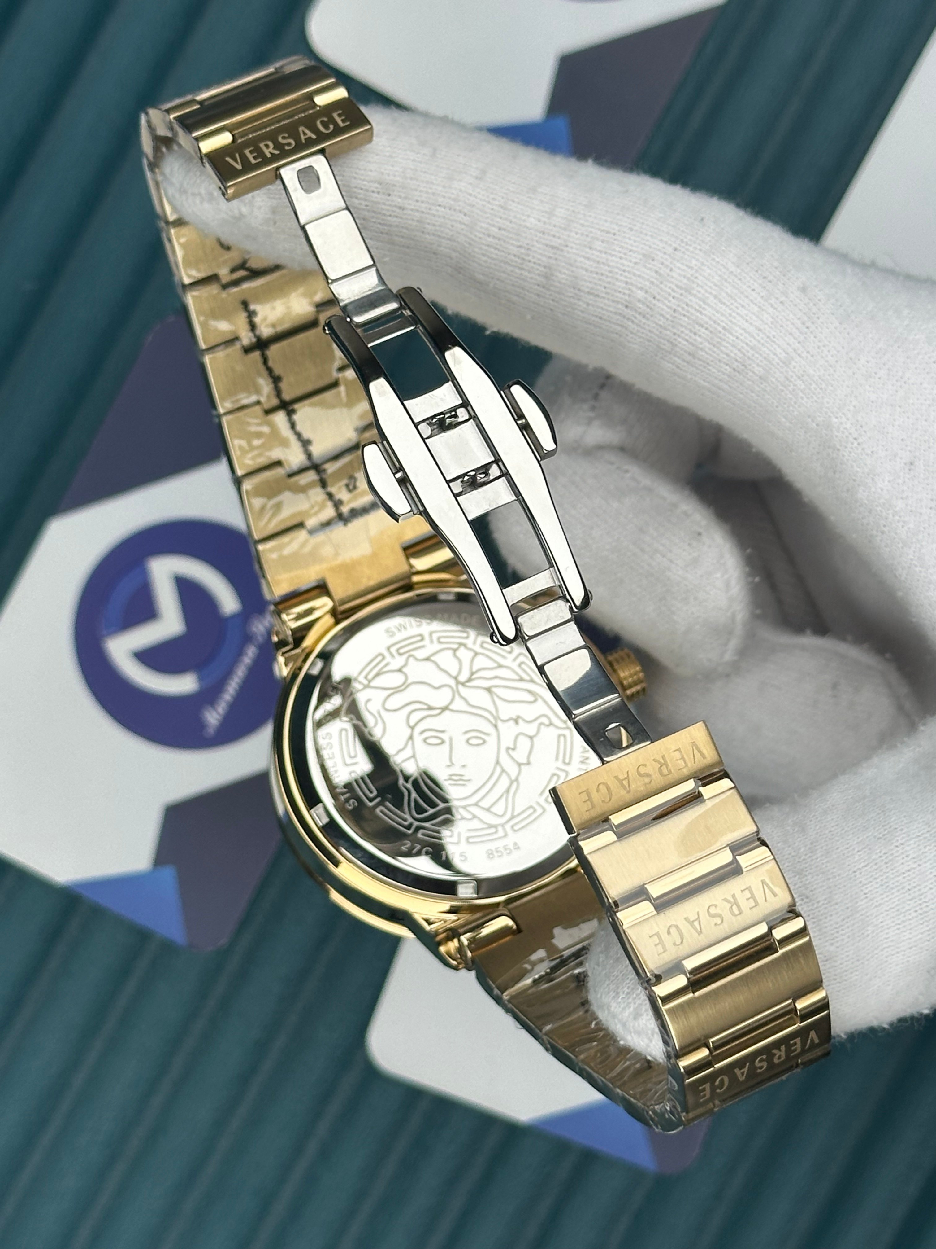 Versace Gold Kordon Üç Fonksiyonlu Siyah Kadran