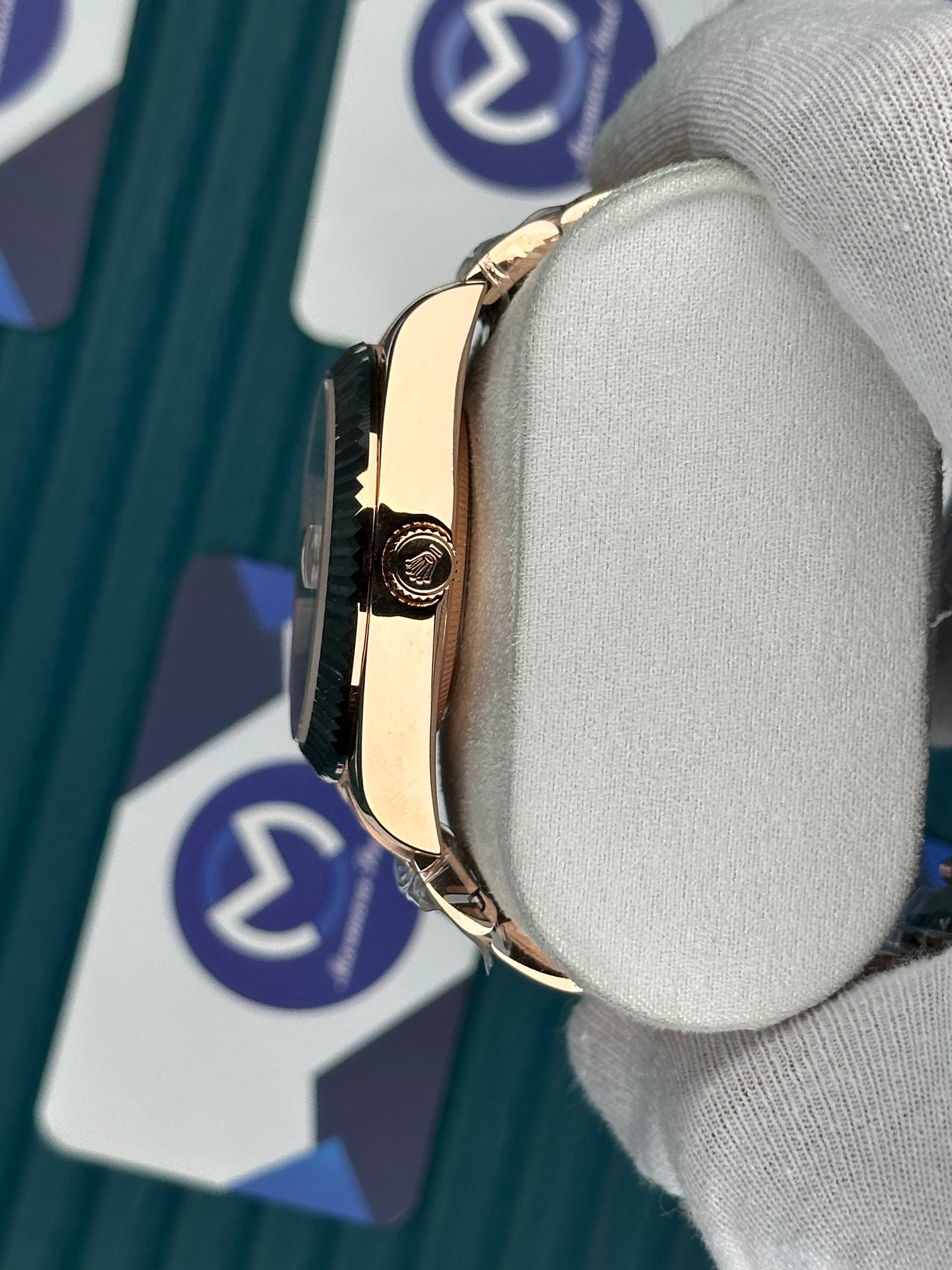 ROLEX SKY-DWELLER CHOCOLATE DIAL ROSE OYSTER