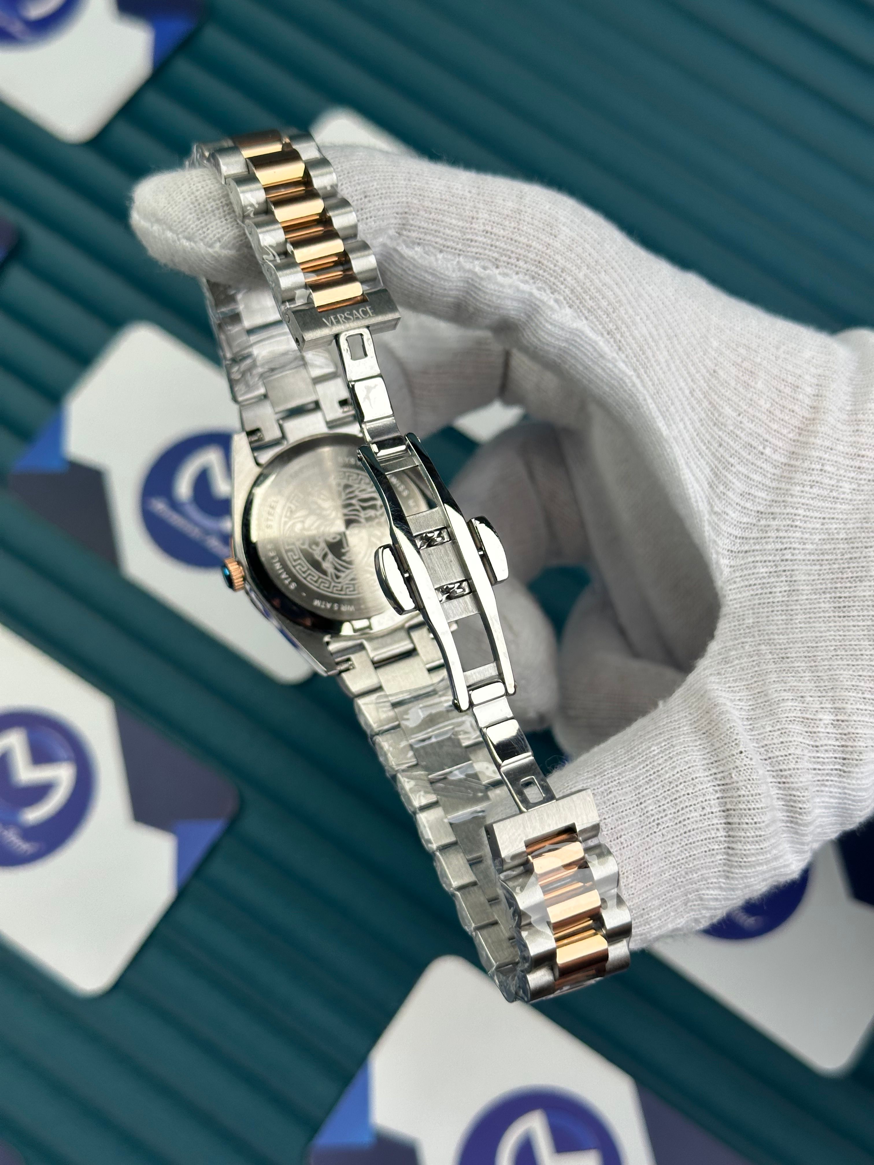 VERSACE 32 MM WHITE DIAL MILLENYIUM GENT ROSE-SILVER