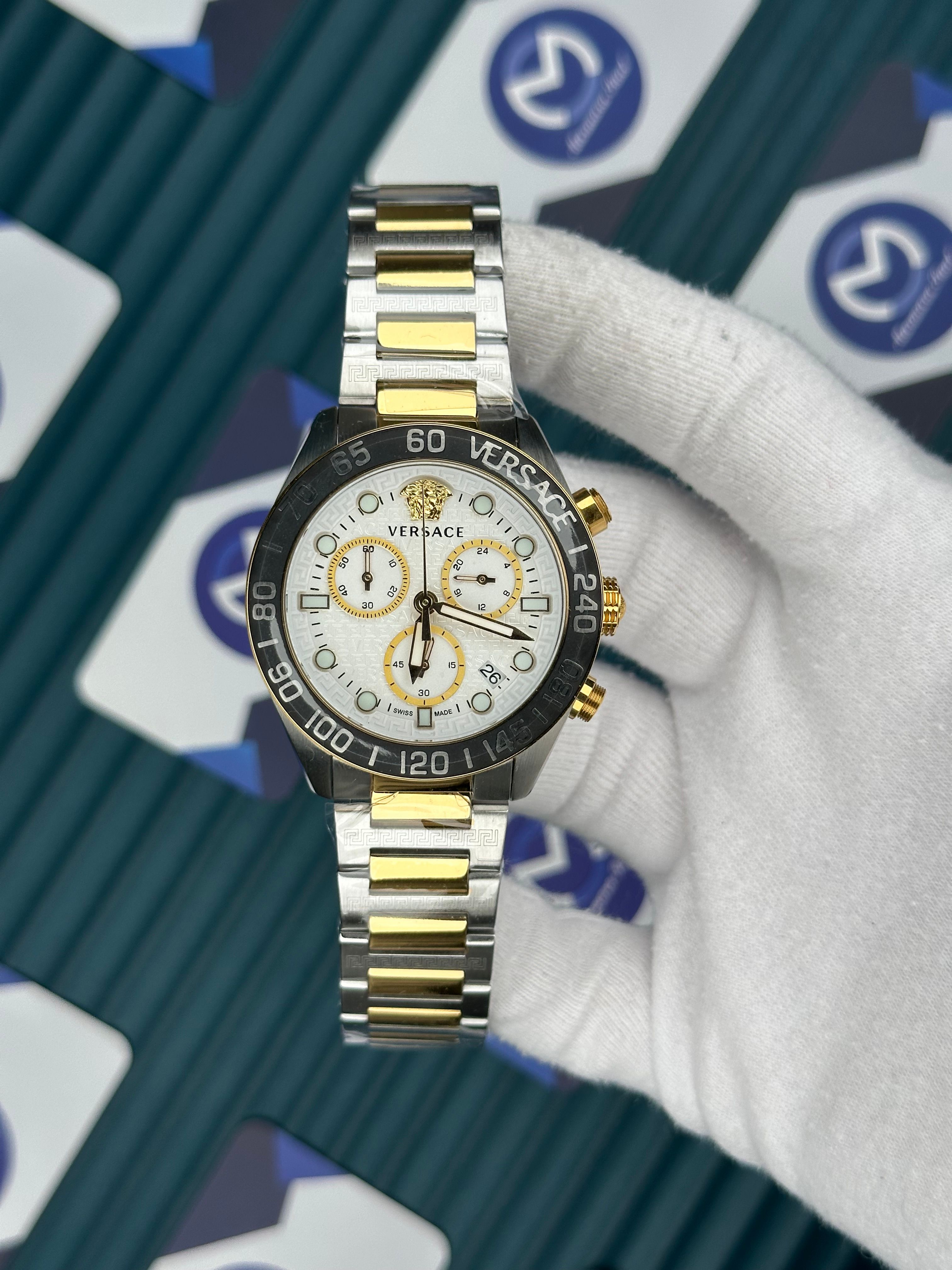 Versace Gold-Silver Yeni Nesil Fonksiyonlu Beyaz Kadran