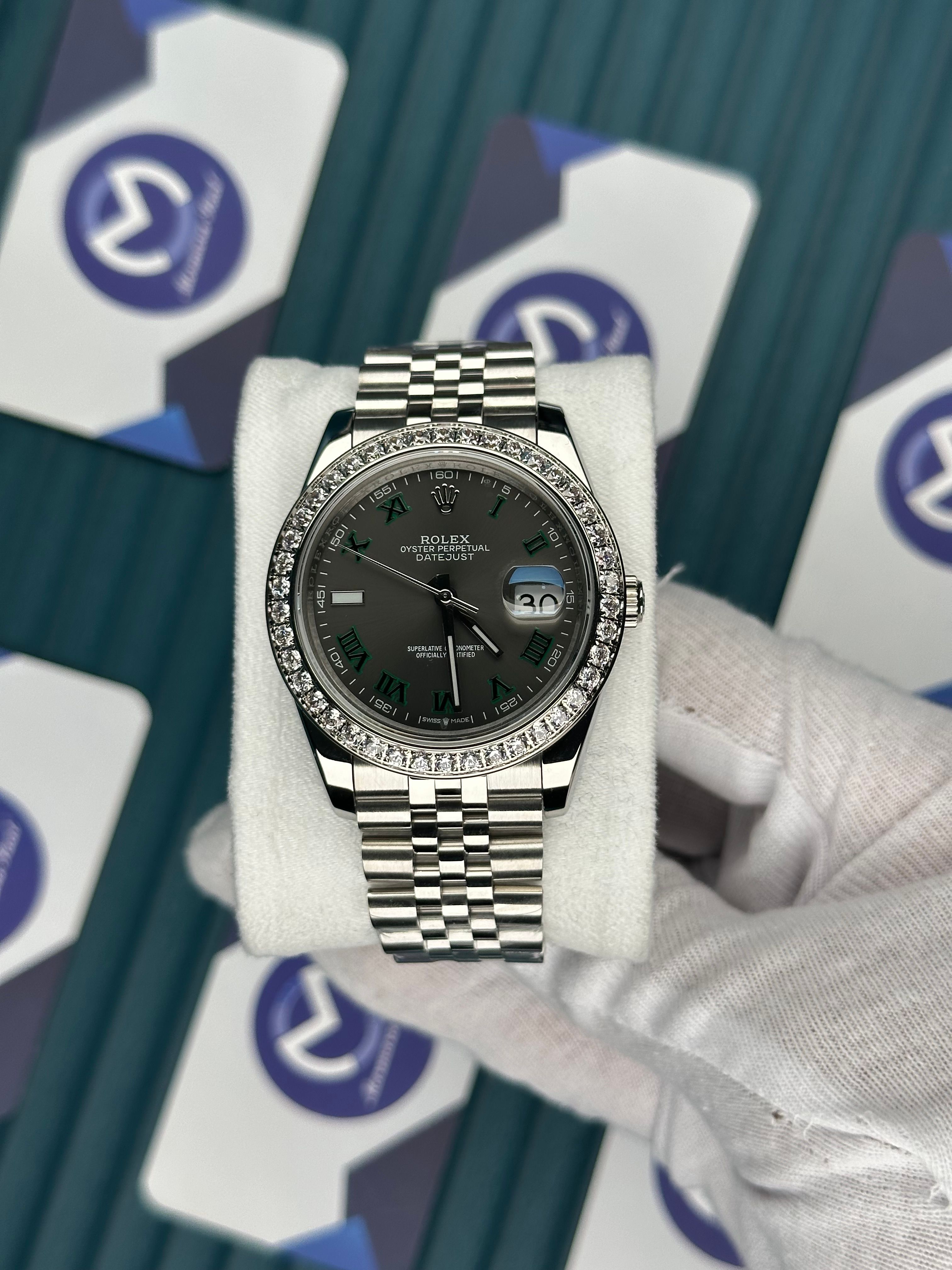 ROLEX DATEJUST ARDUVAZ DIAMOND BEZEL SILVER JUBILE