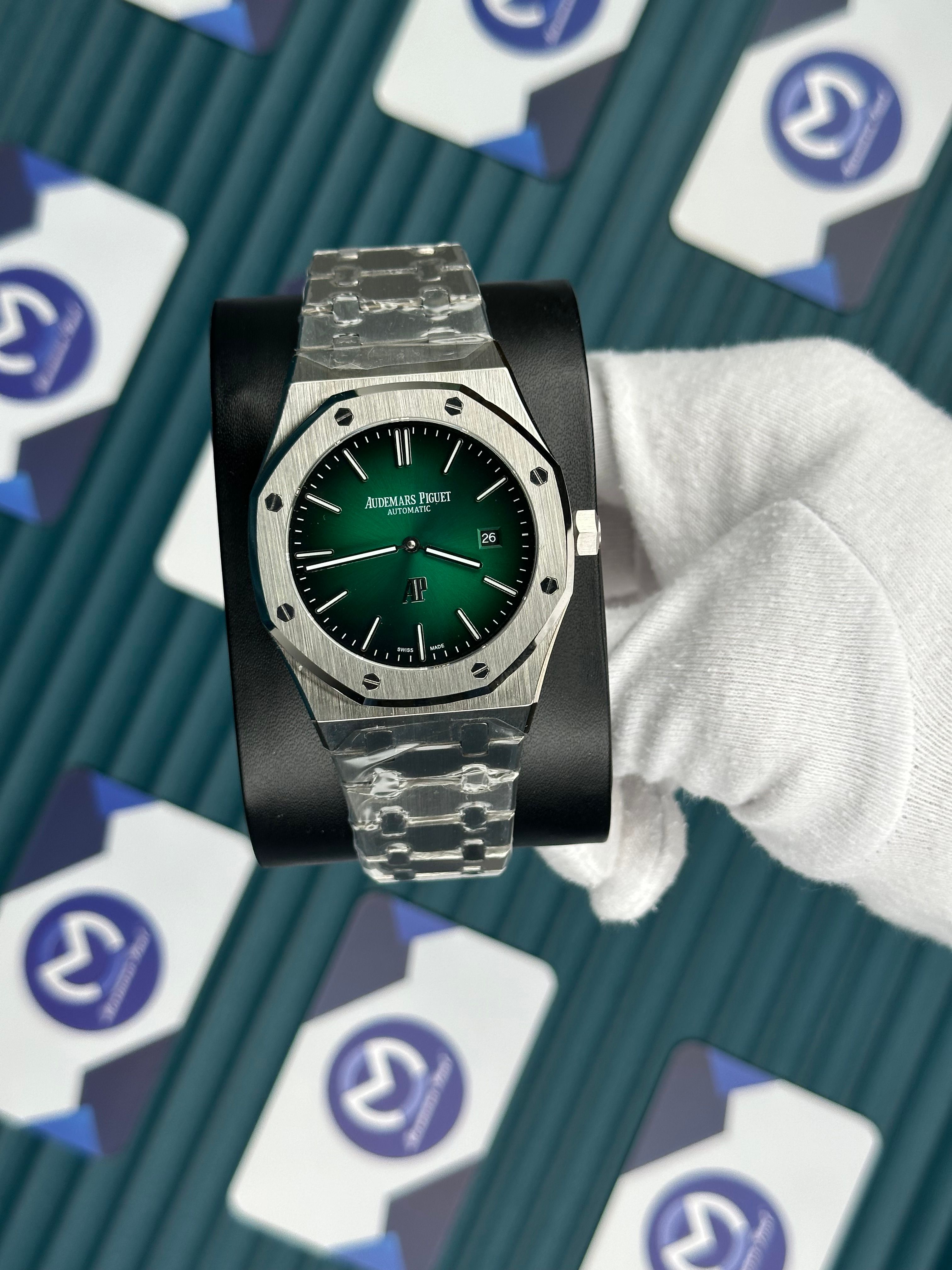 Audemars Piguet Royal Oak Jumbo 50'th Gümüş Kordon Yeşil Kadran 