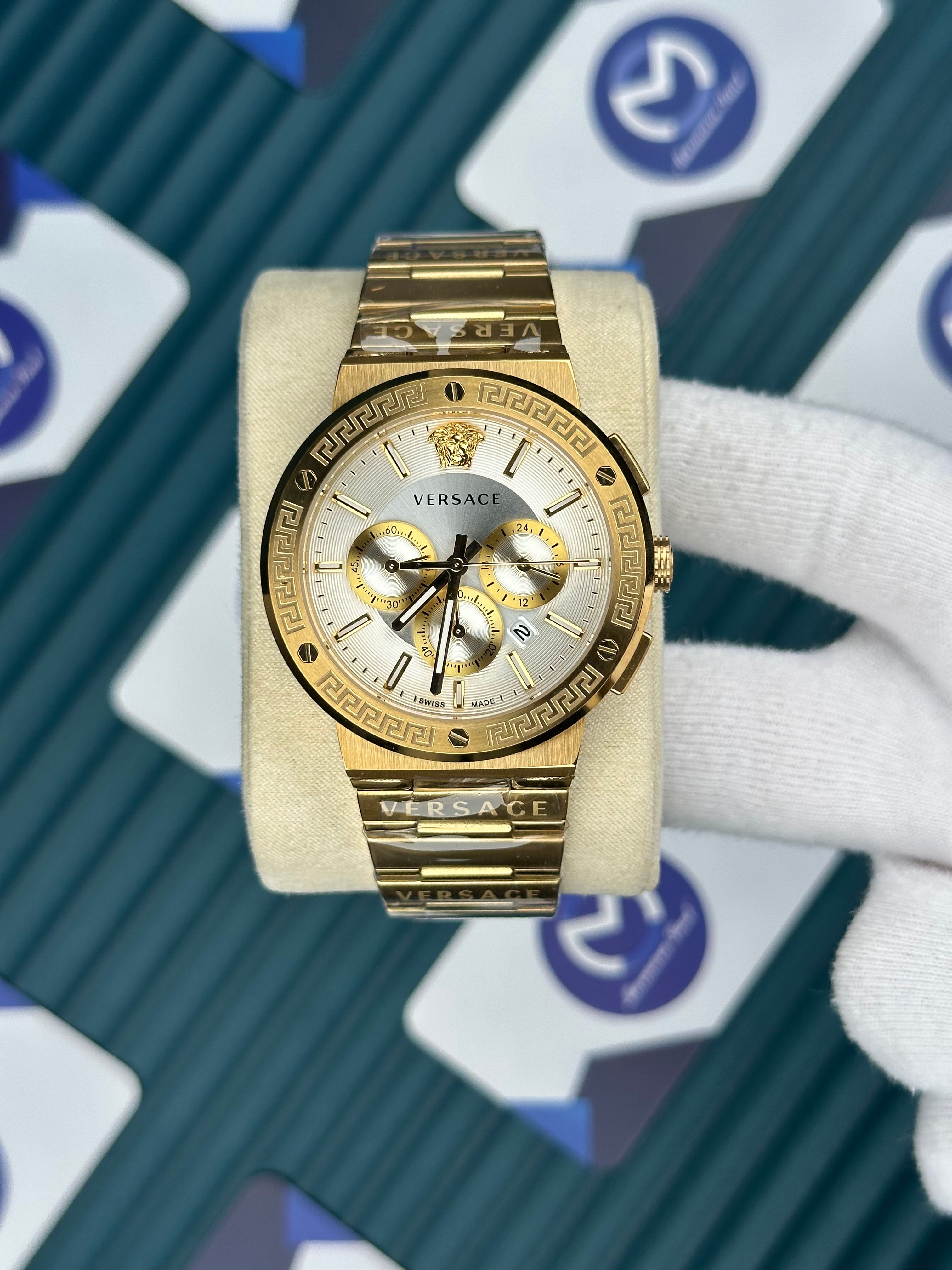 Versace Gold Üç Fonksiyon Beyaz Kadran