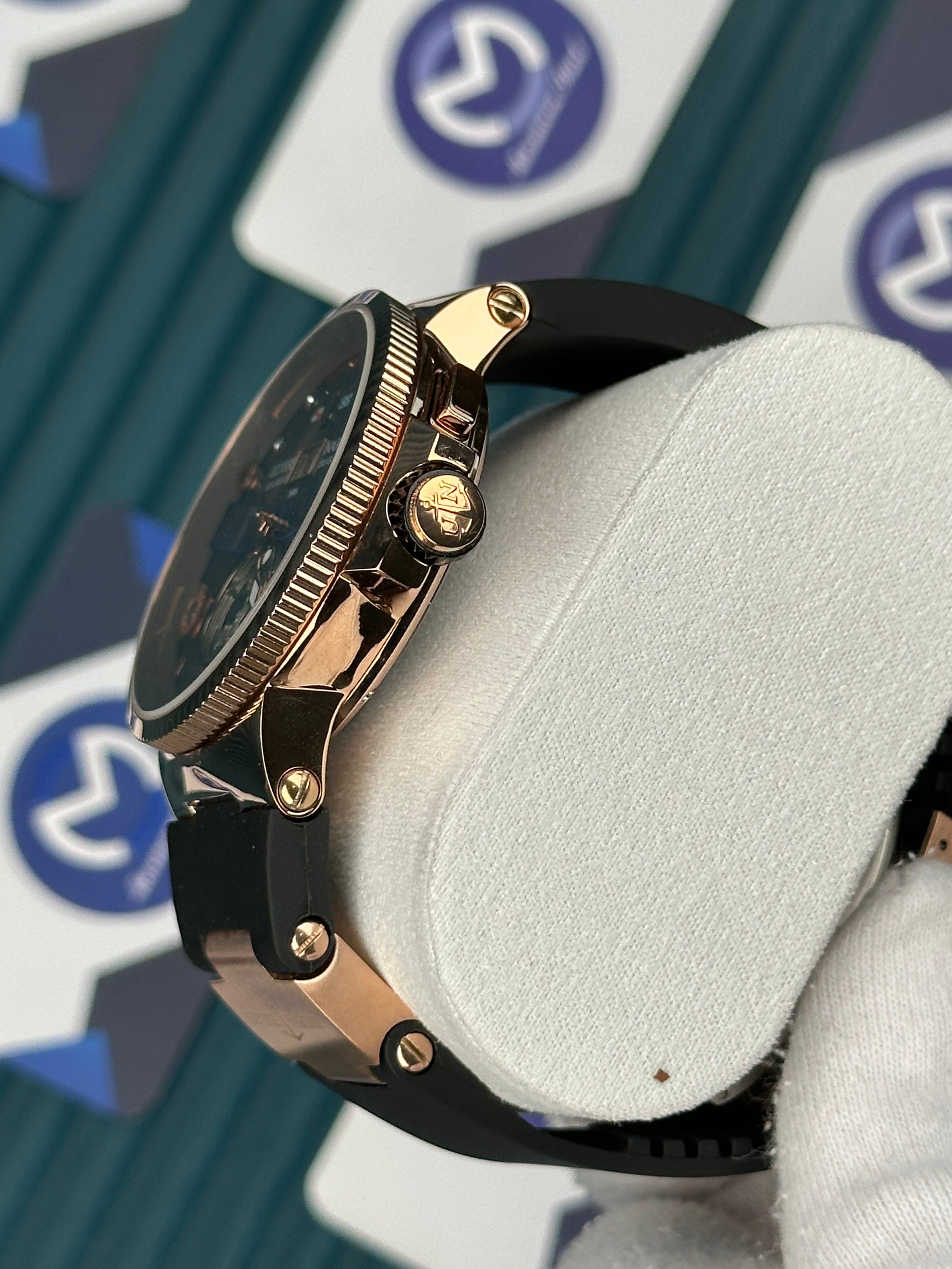Ulysse Nardin Marine Rose Case Tourbillon Black Cord 