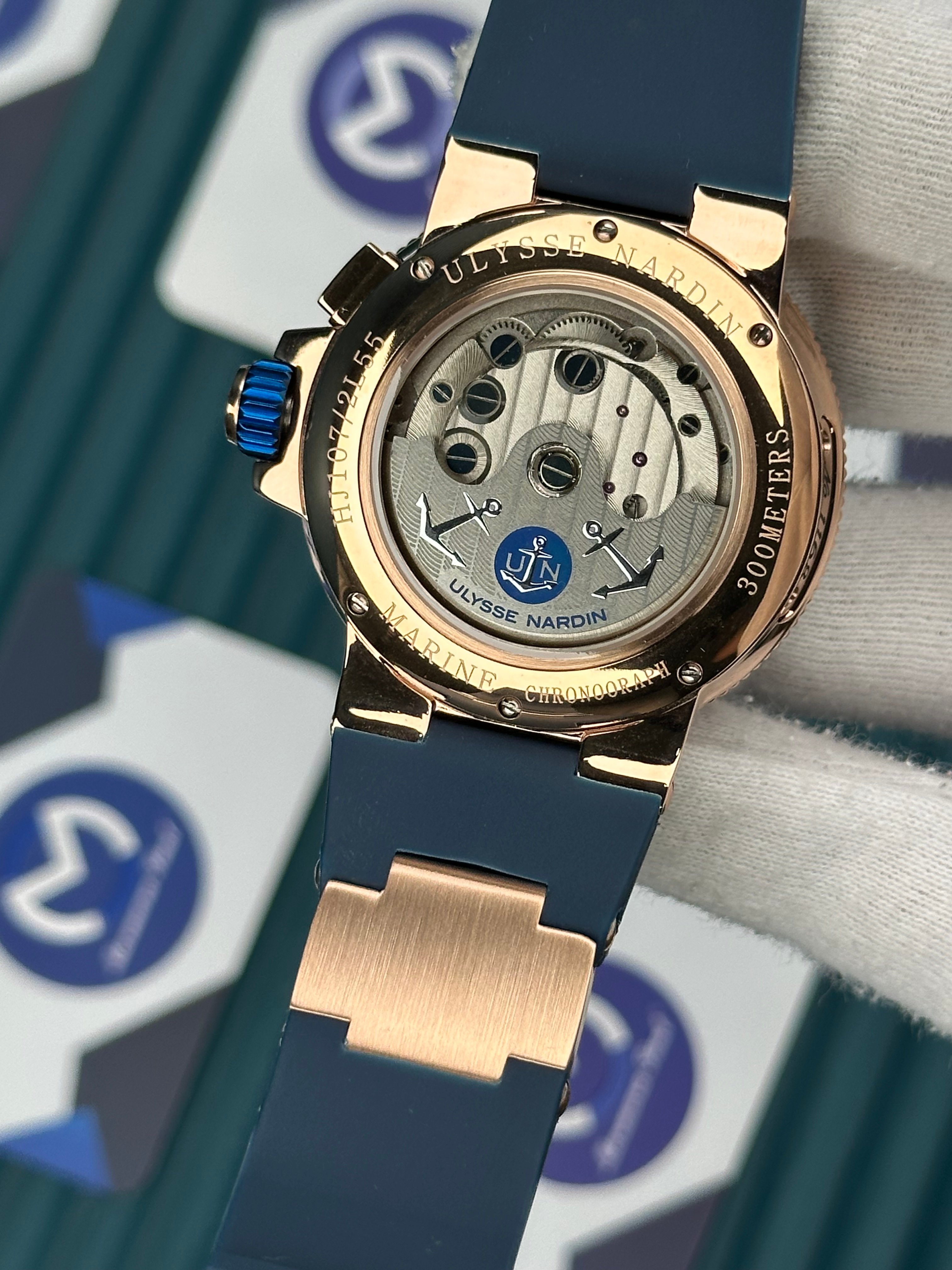 Ulysse Nardin Marine Chronograph Blue Tourbillon Rose Case