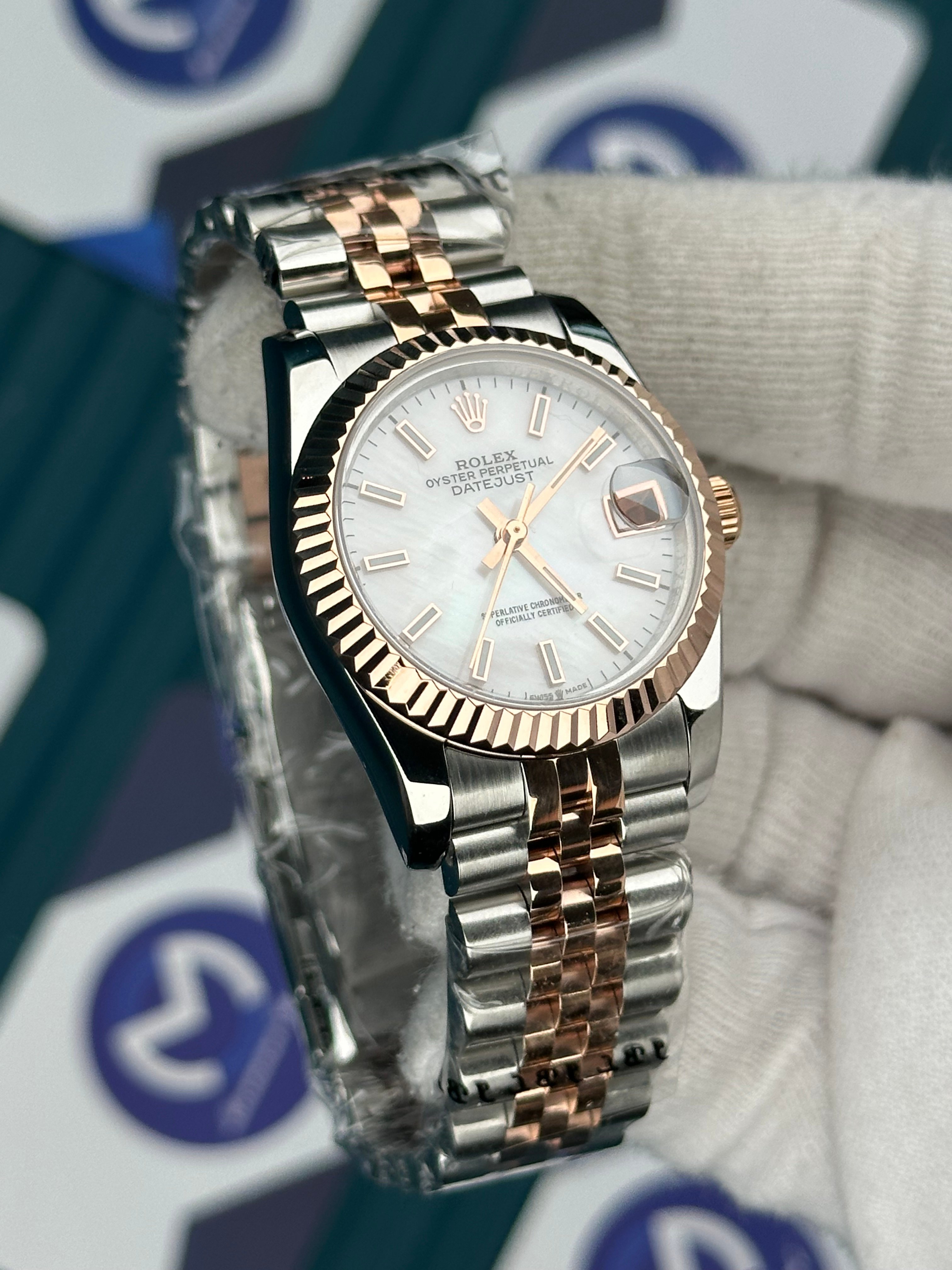 ROLEX 31 SEDEFLİ BEYAZ KADRAN ROSE-SILVER JUBILEE