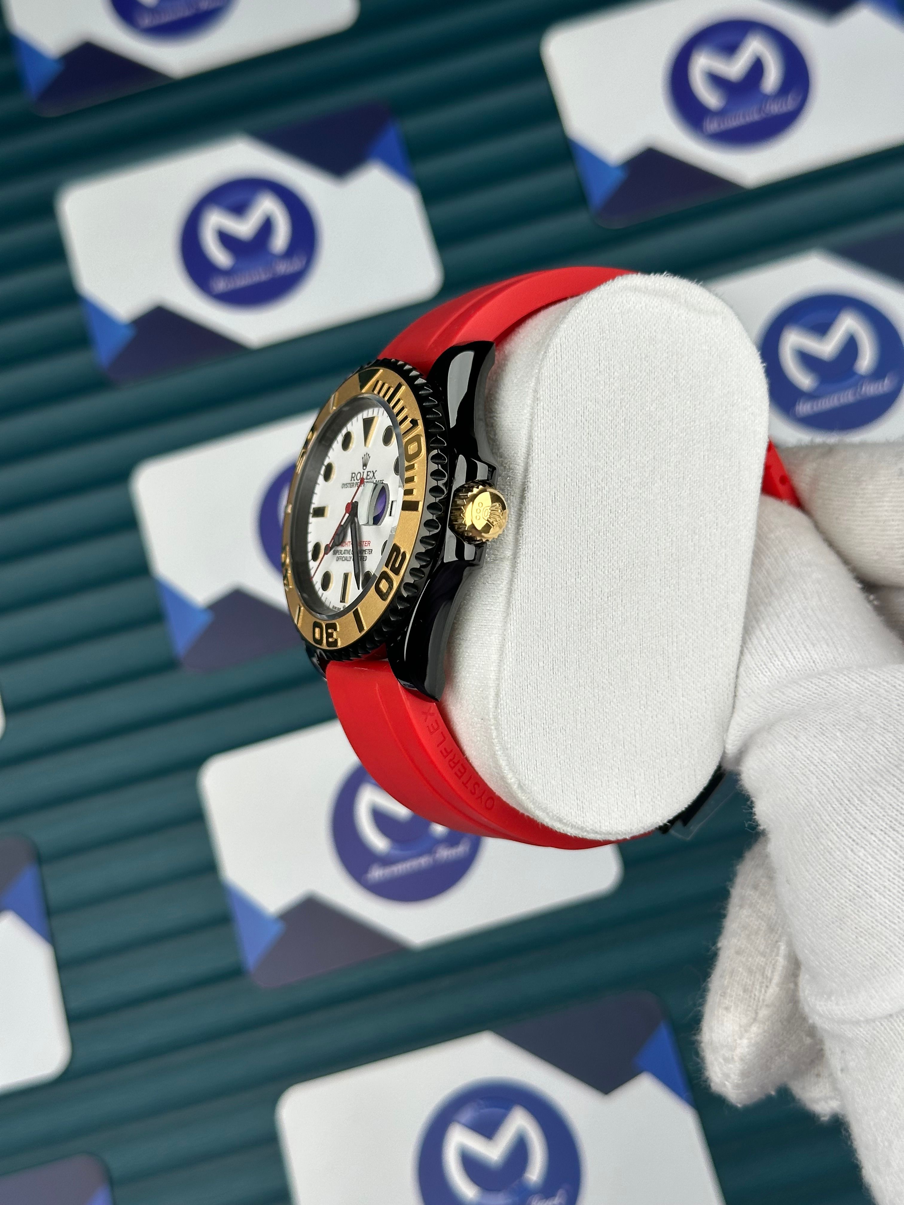Rolex Yatch Master Gold Bezel Kırmızı Oysterflex Kordon