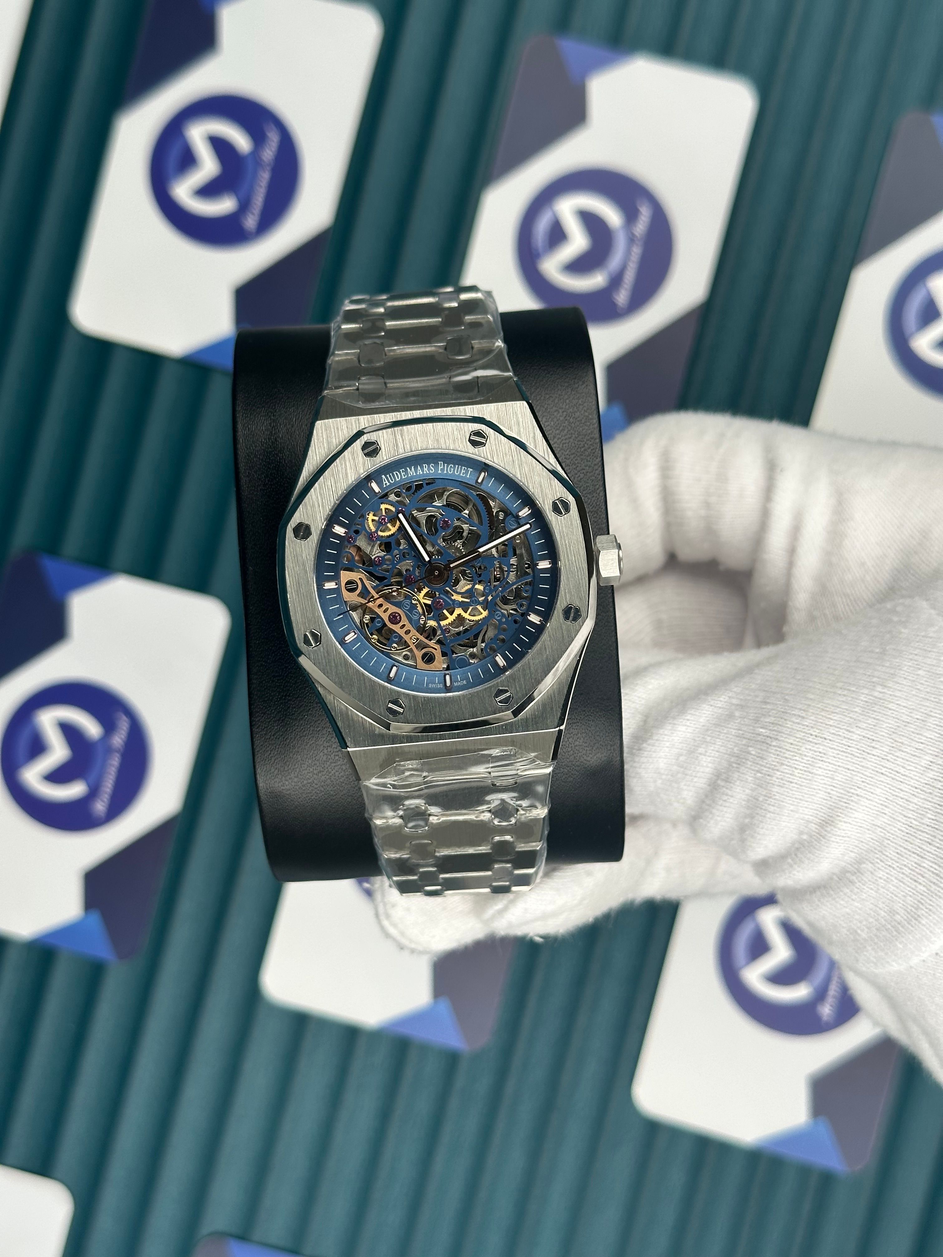Audemars Piguet Royal Oak Gümüş Kordon Mavi İskelet Kadran