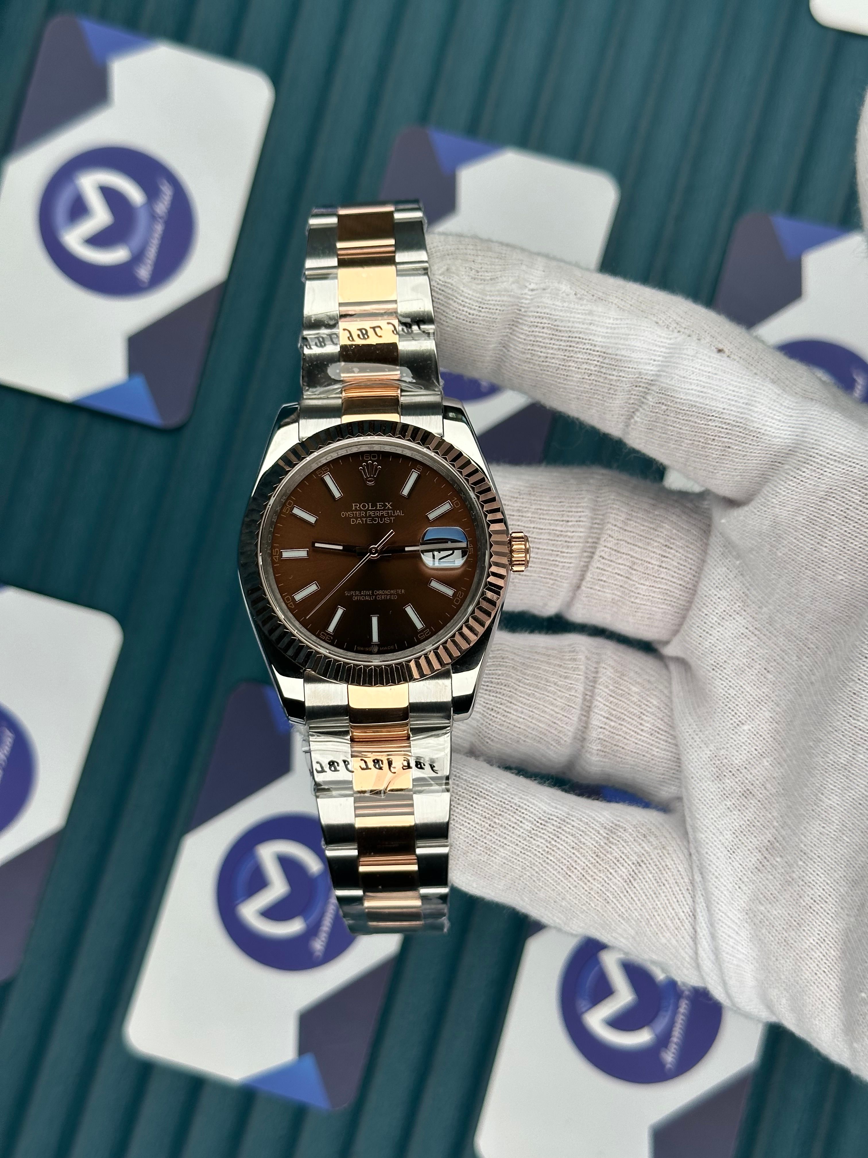 ROLEX DATEJUST CHOCOLATE ROSE-SILVER OYSTER