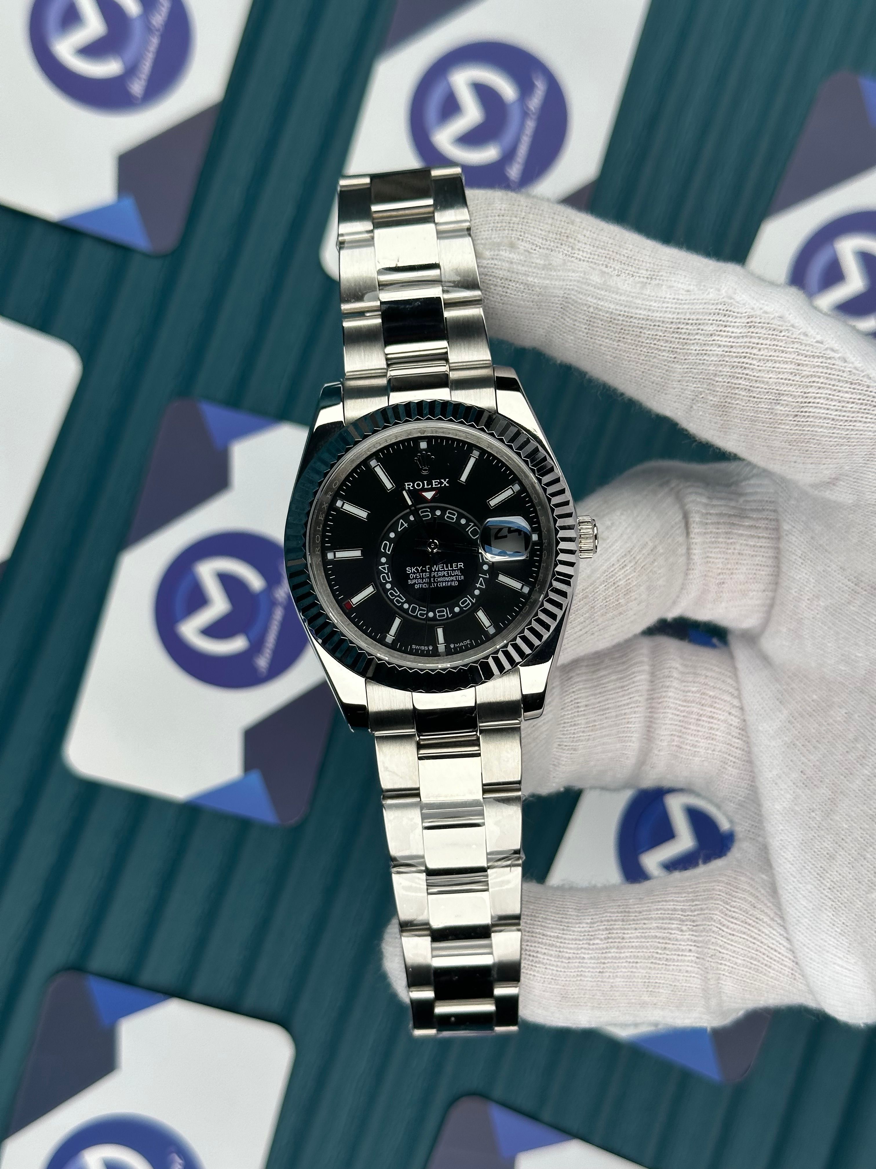 ROLEX SKY-DWELLER BLACK DIAL SILVER OYSTER