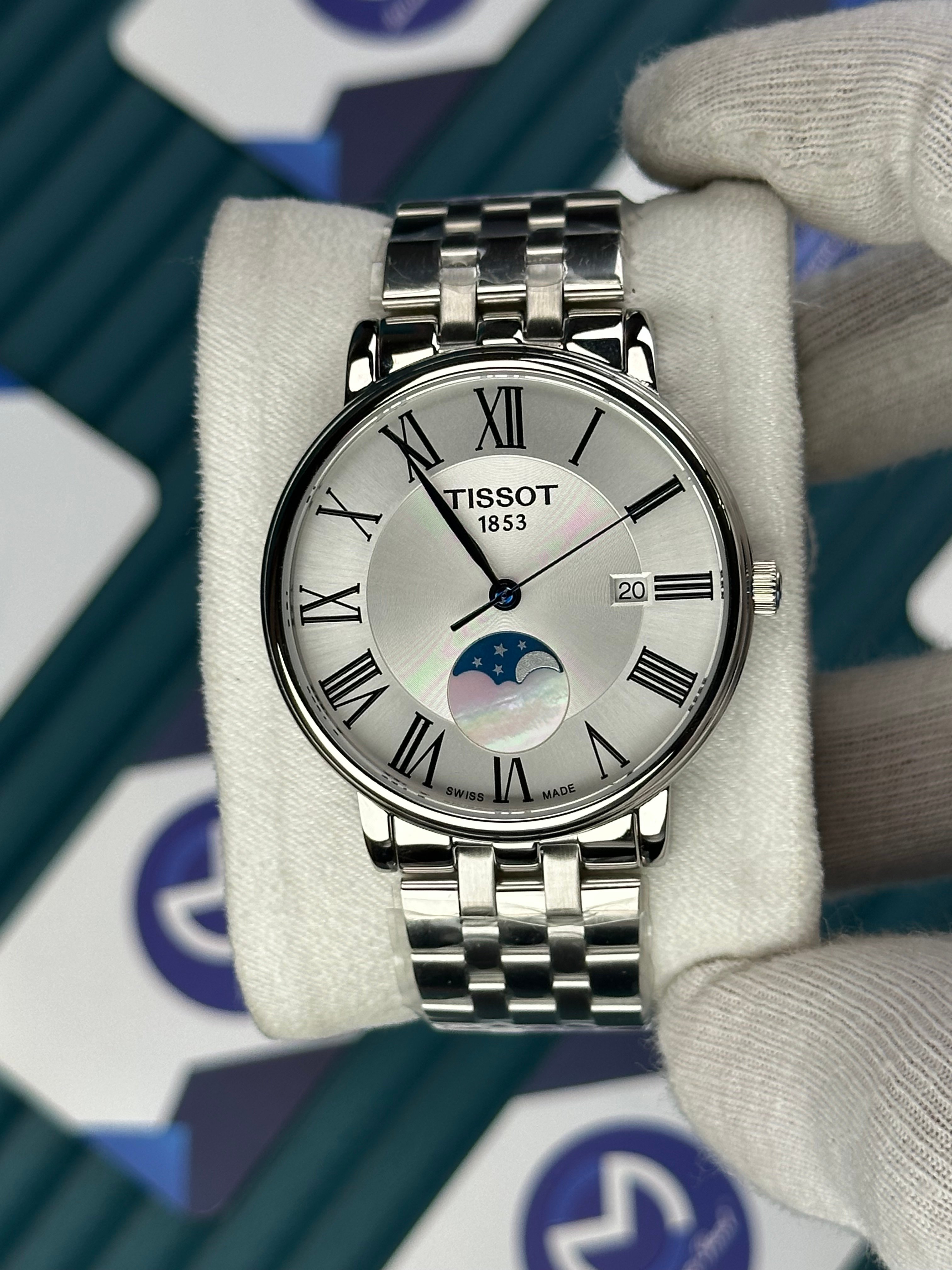 TISSOT CARSON PREMIUM GENT MOONPHASE SILVER