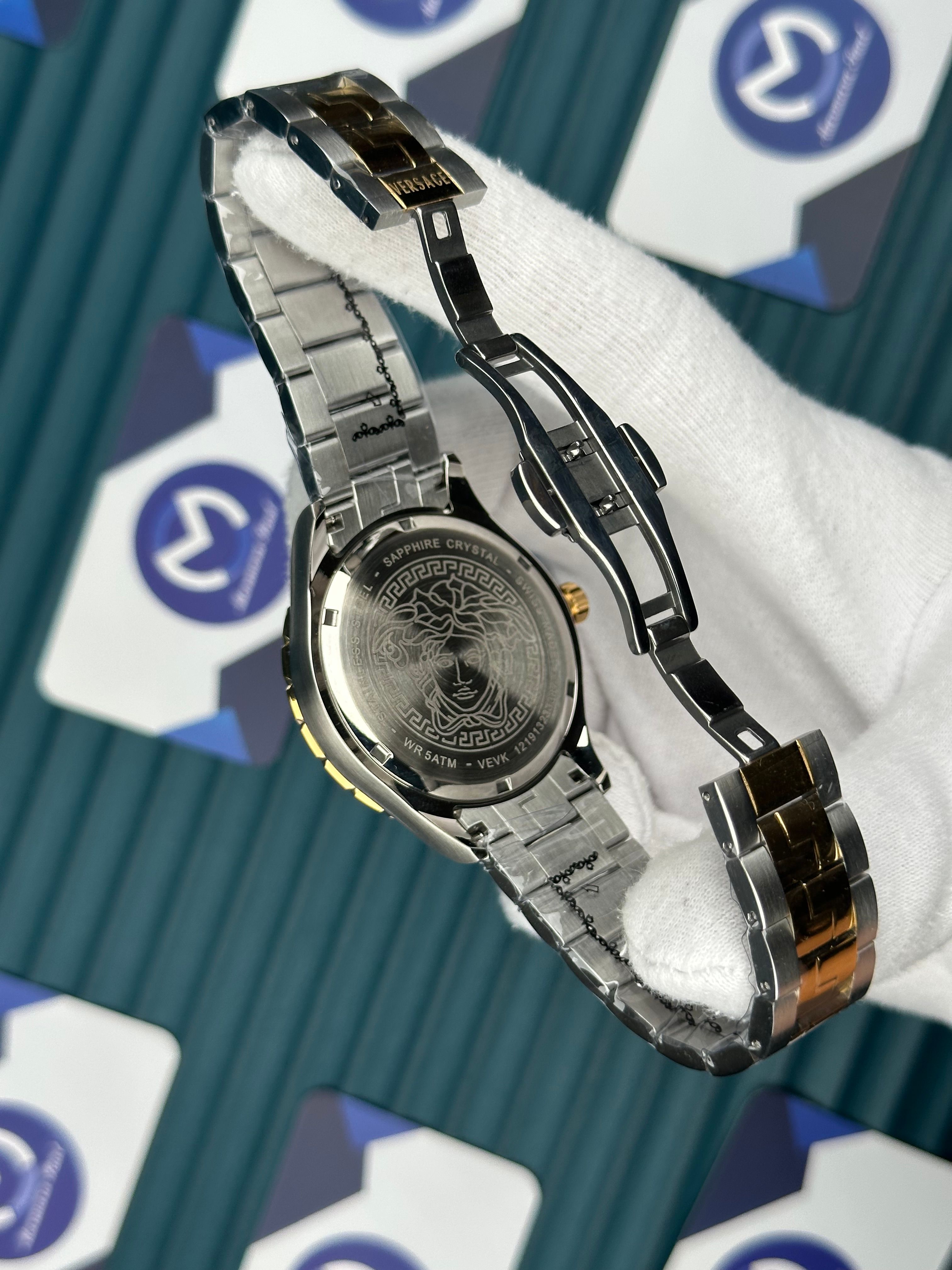 Versace Gold-Silver Oyster Beyaz Kadran