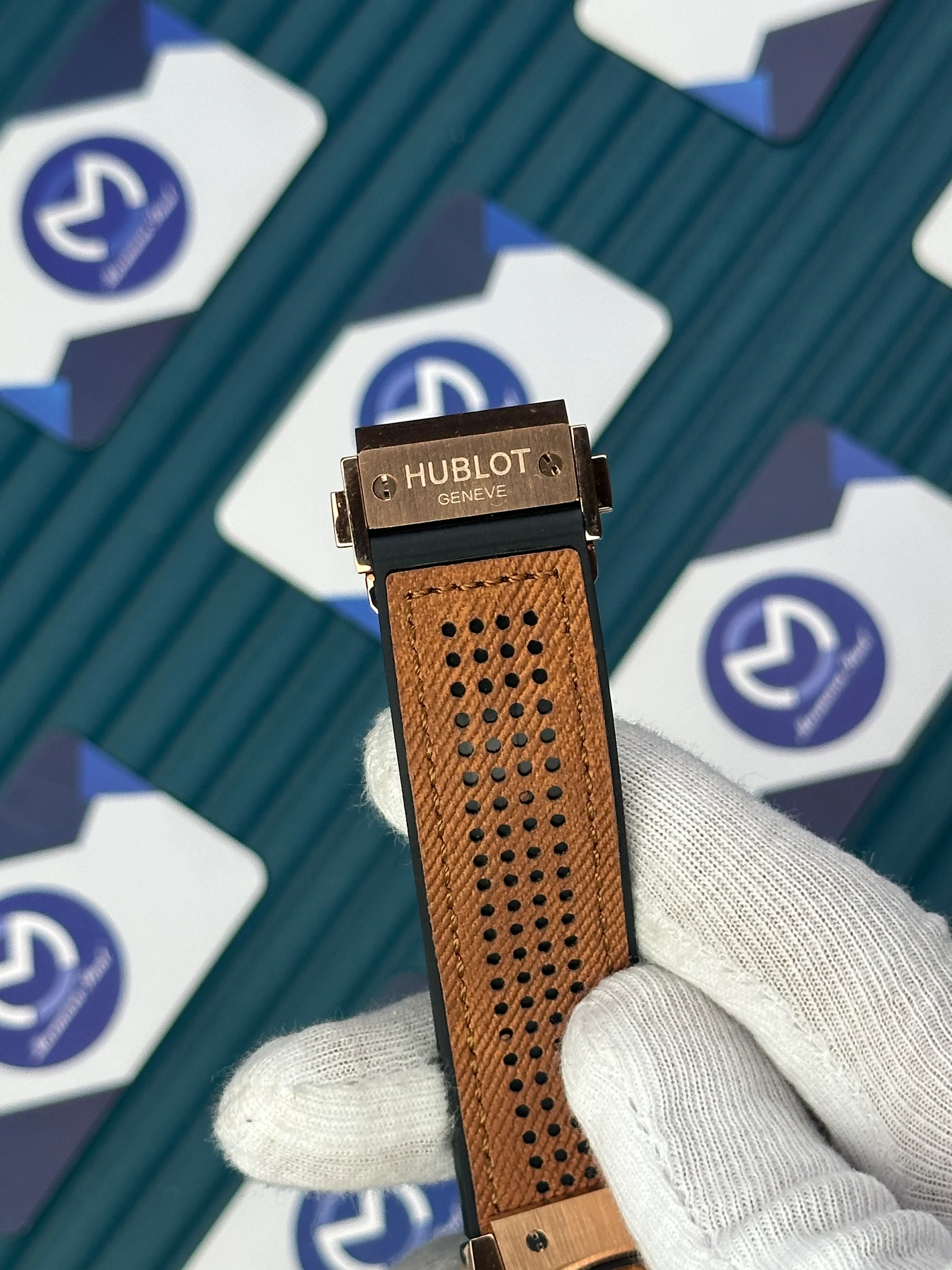 HUBLOT AUTOMATIC CLASSIC FUSHION VENDOME BLACK DIAL CHRONOGRAPH BEIGE LEATHER CORD 