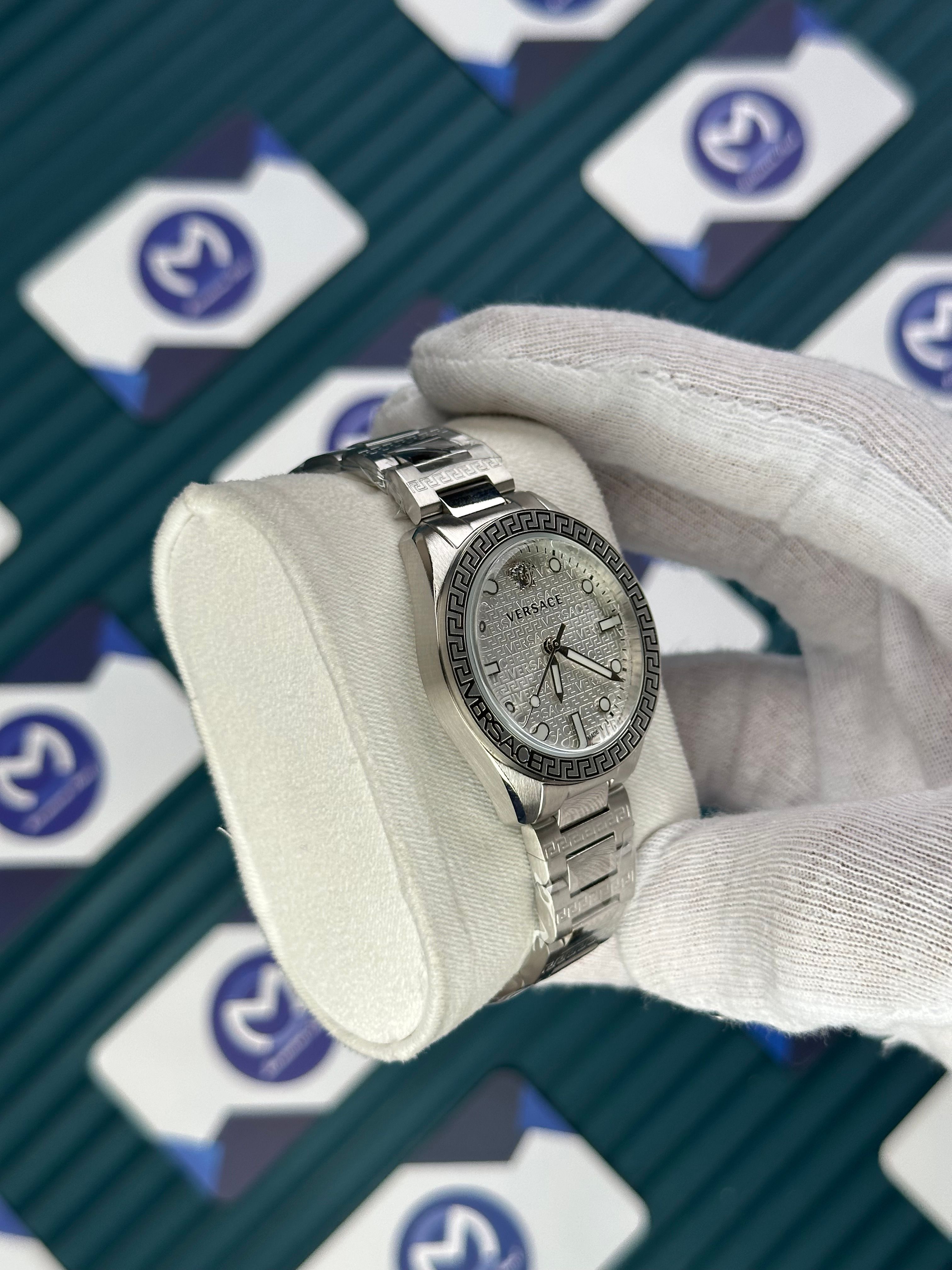 VERSACE 36 WHITE DIAL SILVER CORD 