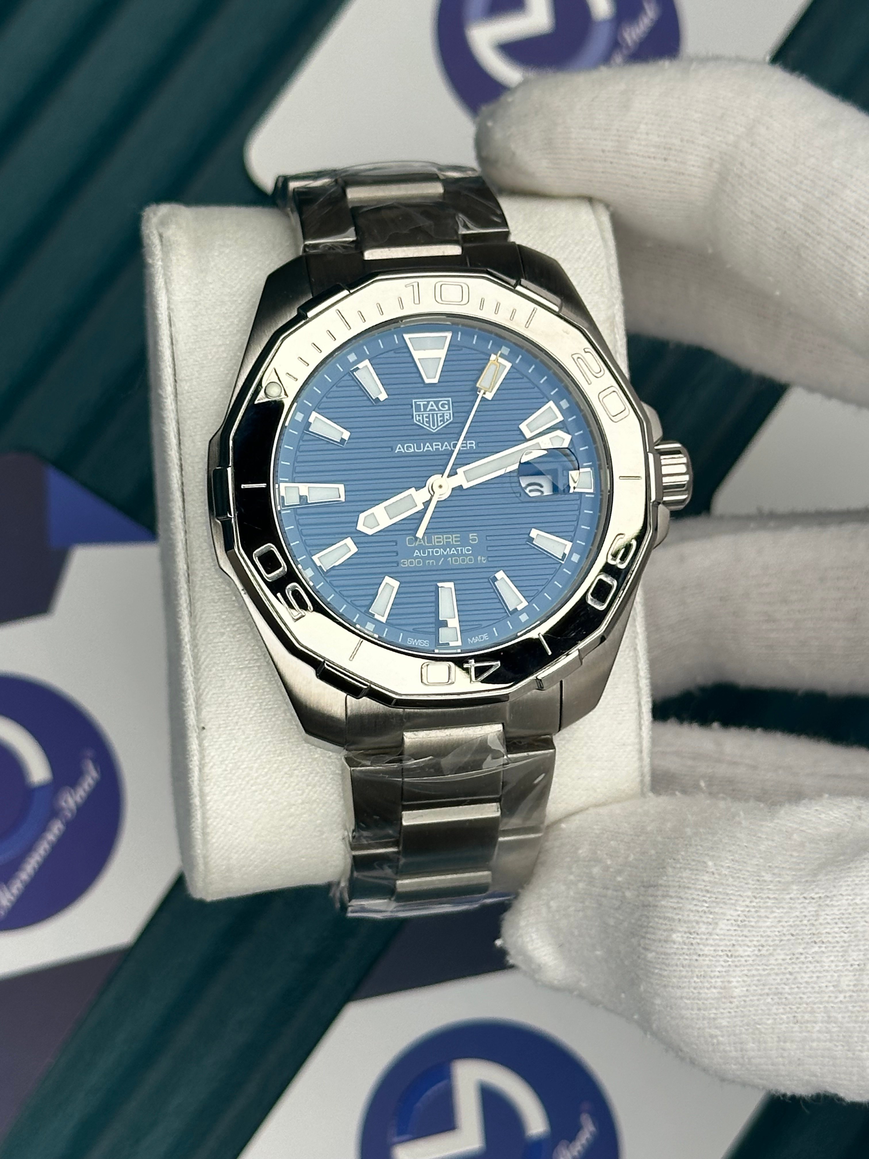 Tagheuer Aquaracer Calibre 5 Automatic Mavi Kadran Gümüş Bezel