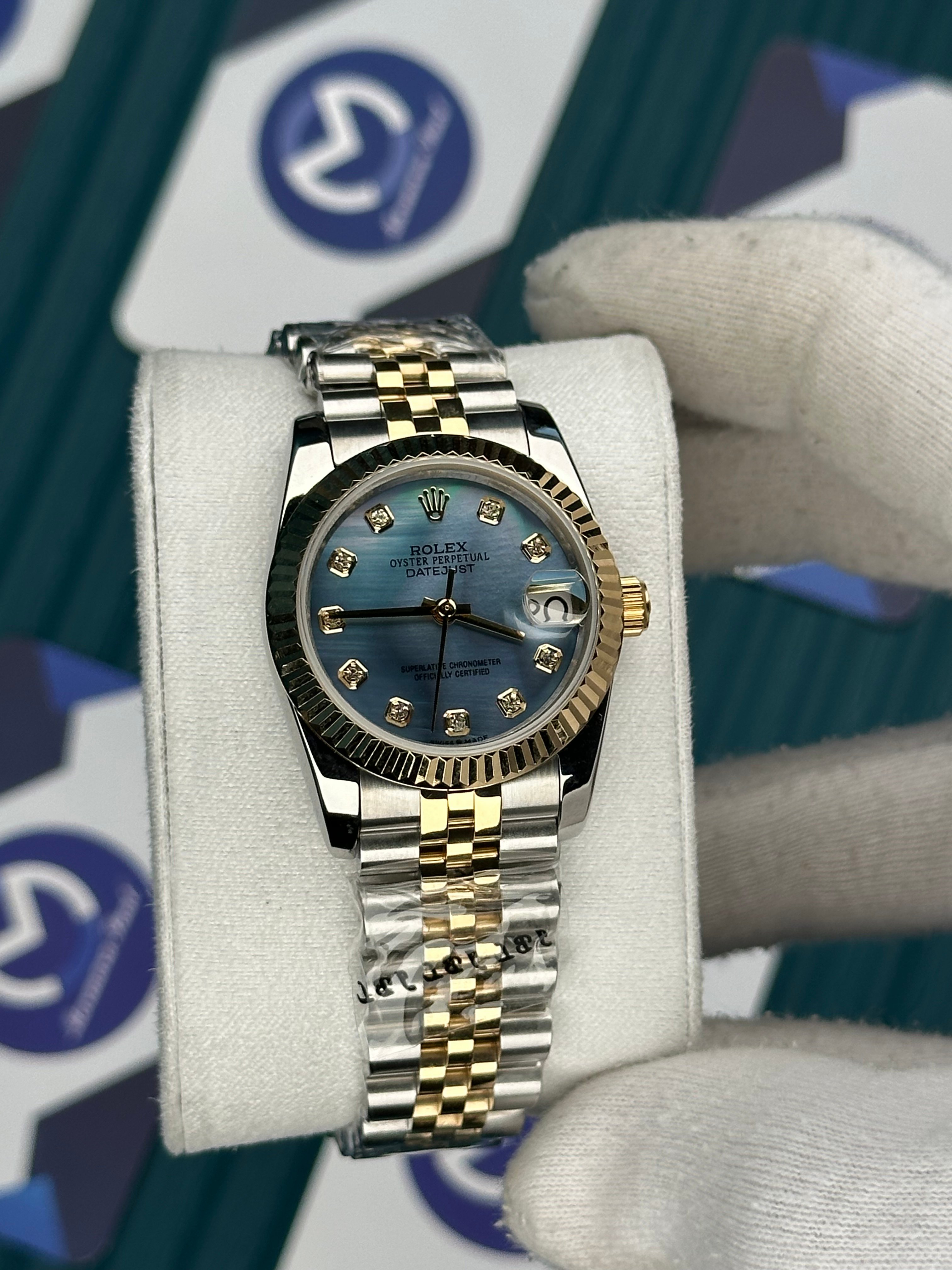ROLEX 31 SEDEFLİ MAVİ GOLD-SILVER JUBILEE