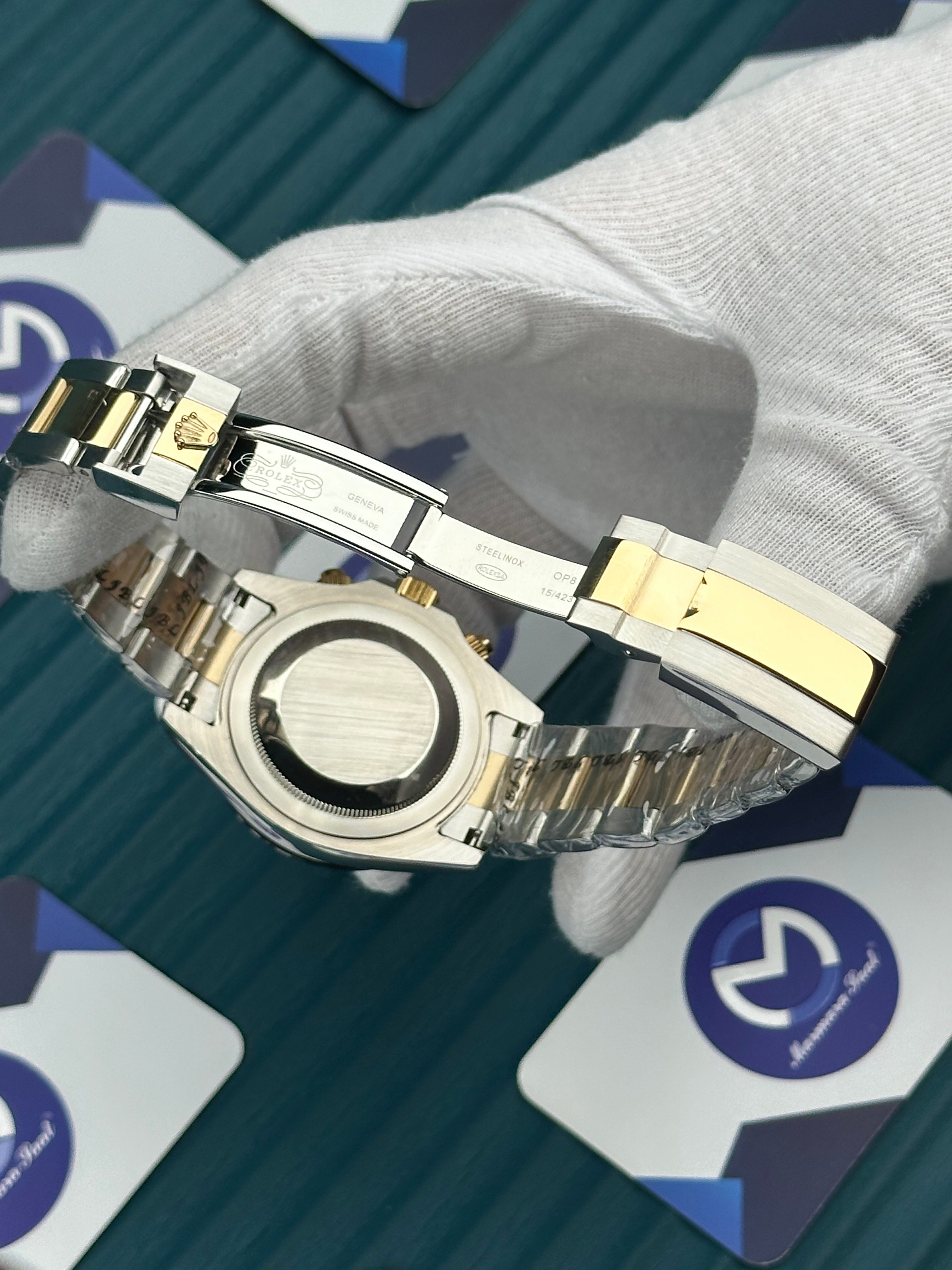ROLEX SKY-DWELLER WHITE DIAL GOLD-SILVER OYSTER