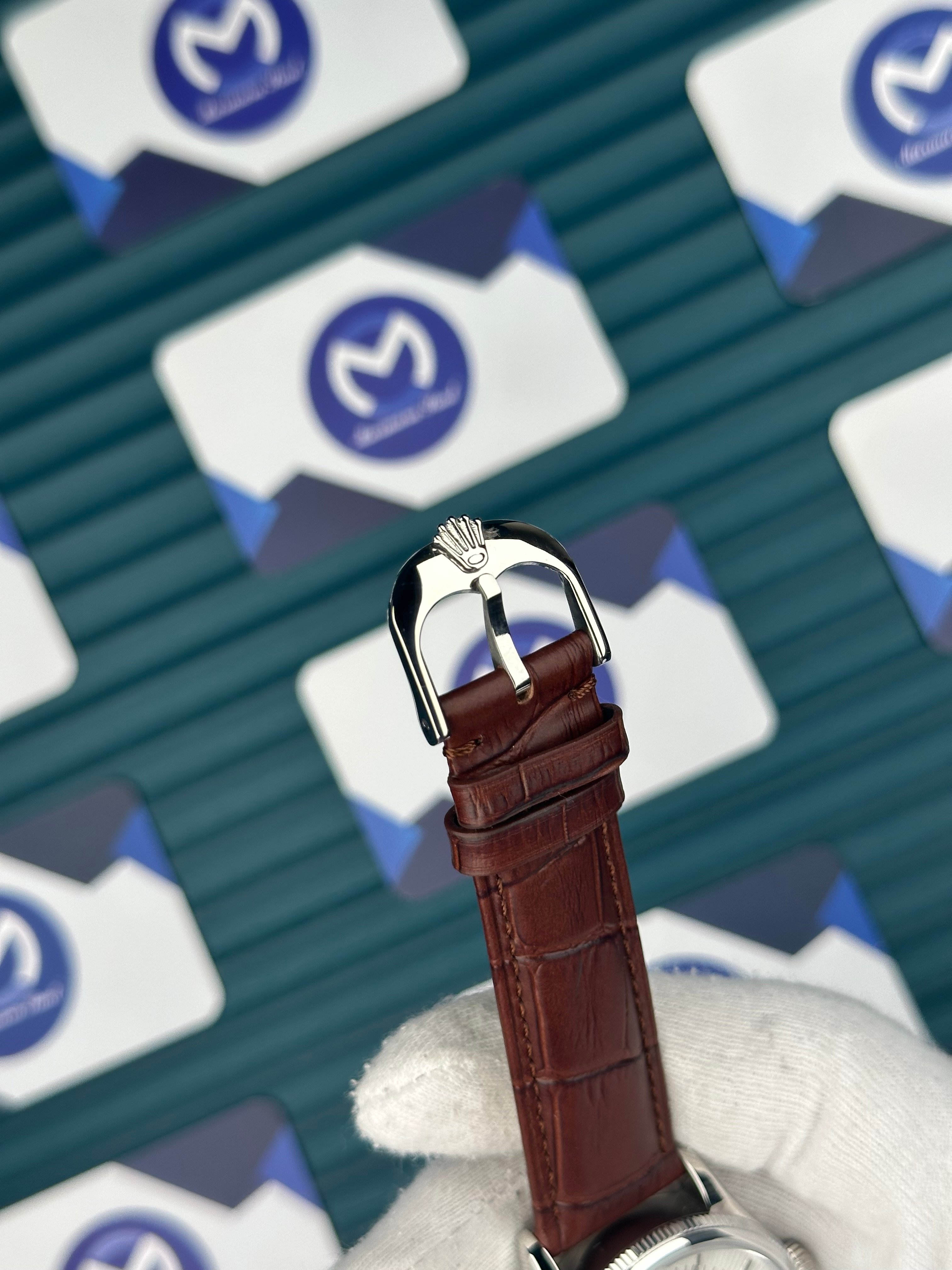 Rolex Cellini Gümüş Kasa Beyaz Fonksiyonlu Deri Kordon